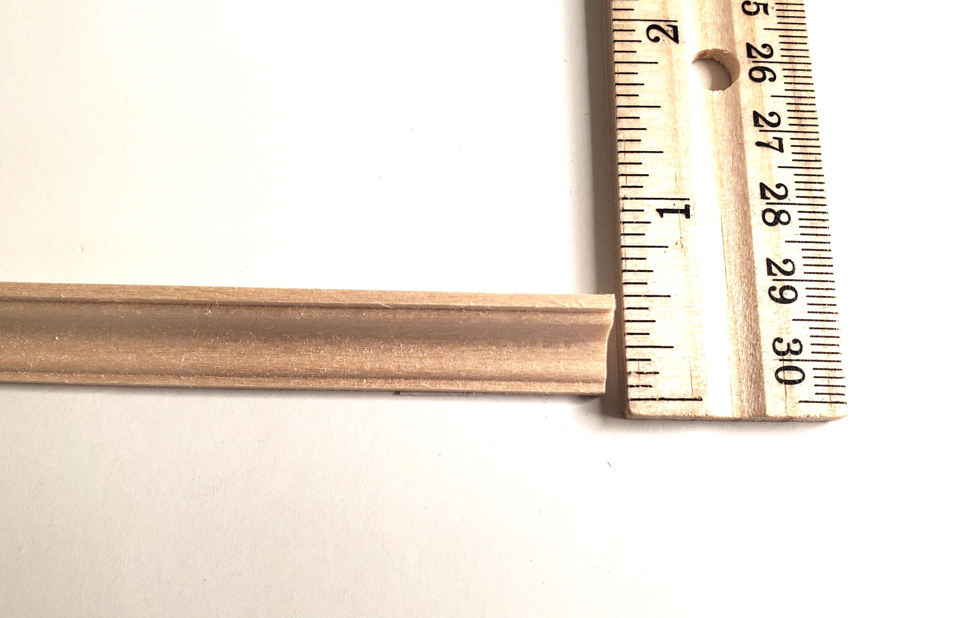 Dollhouse Crown Molding Ceiling Trim 3/8" tall x 18" long 1:12 Scale Unpainted - Image 3