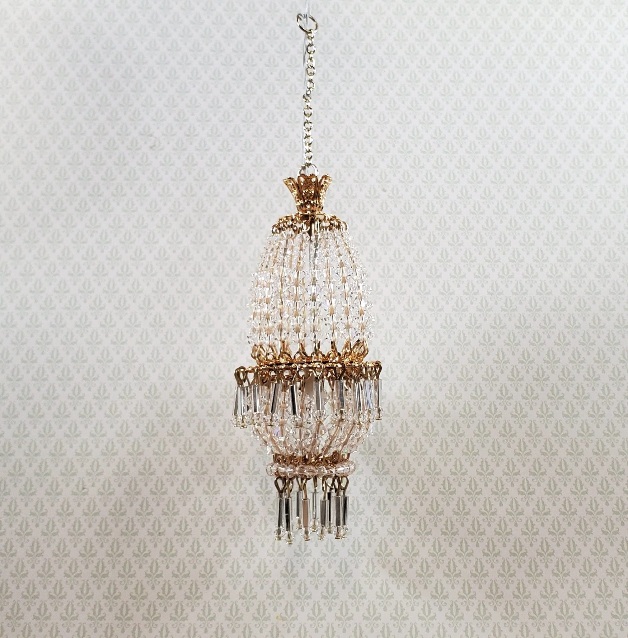 Dollhouse Crystal Chandelier "Daphne" Real Glass 12 Volt 1:12 Scale Miniature - Image 3