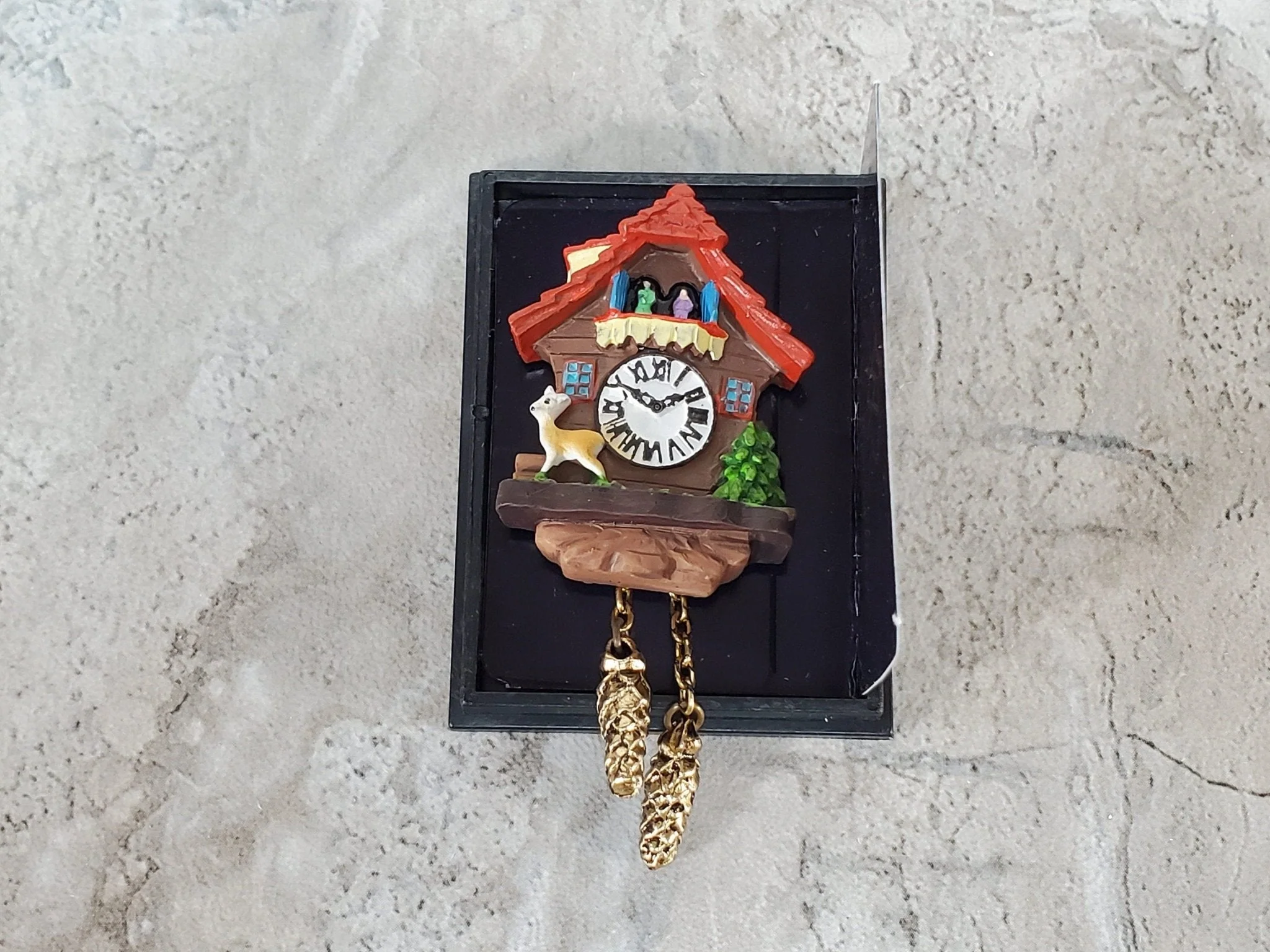 Dollhouse Cuckoo Clock Resin with Deer by Reutter 1:12 Miniature Scale German Style