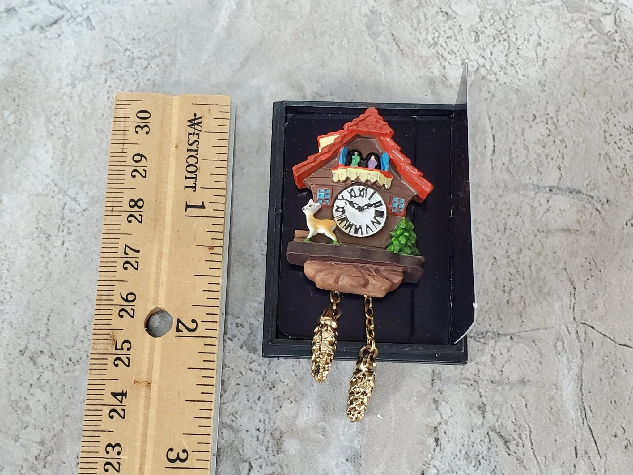 Dollhouse Cuckoo Clock Resin with Deer by Reutter 1:12 Miniature Scale German Style - Image 3
