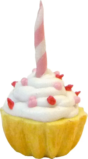 Dollhouse Cupcake with Candle 1:12 Scale Miniature Food Kitchen Bakery