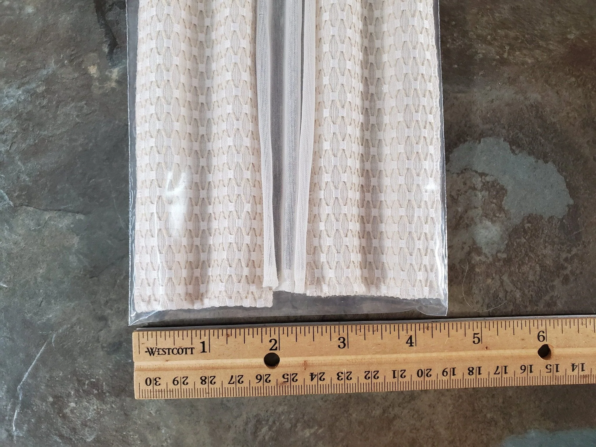Dollhouse Curtains Weave Fabric Ecru Cream w/Sheer 1:12 Scale Miniatures - Image 3