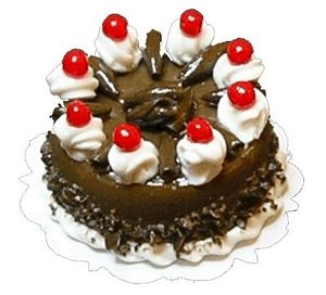 Dollhouse Dark Chocolate Cherry Cake 1:12 Scale Miniature Dessert Food Bakery