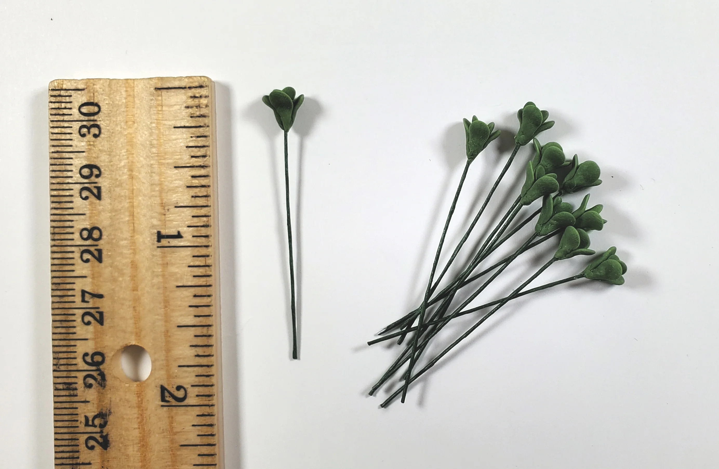 Dollhouse Dark Green Jade Branches Long Stem Set of 10 1:12 Scale Miniature - Image 3