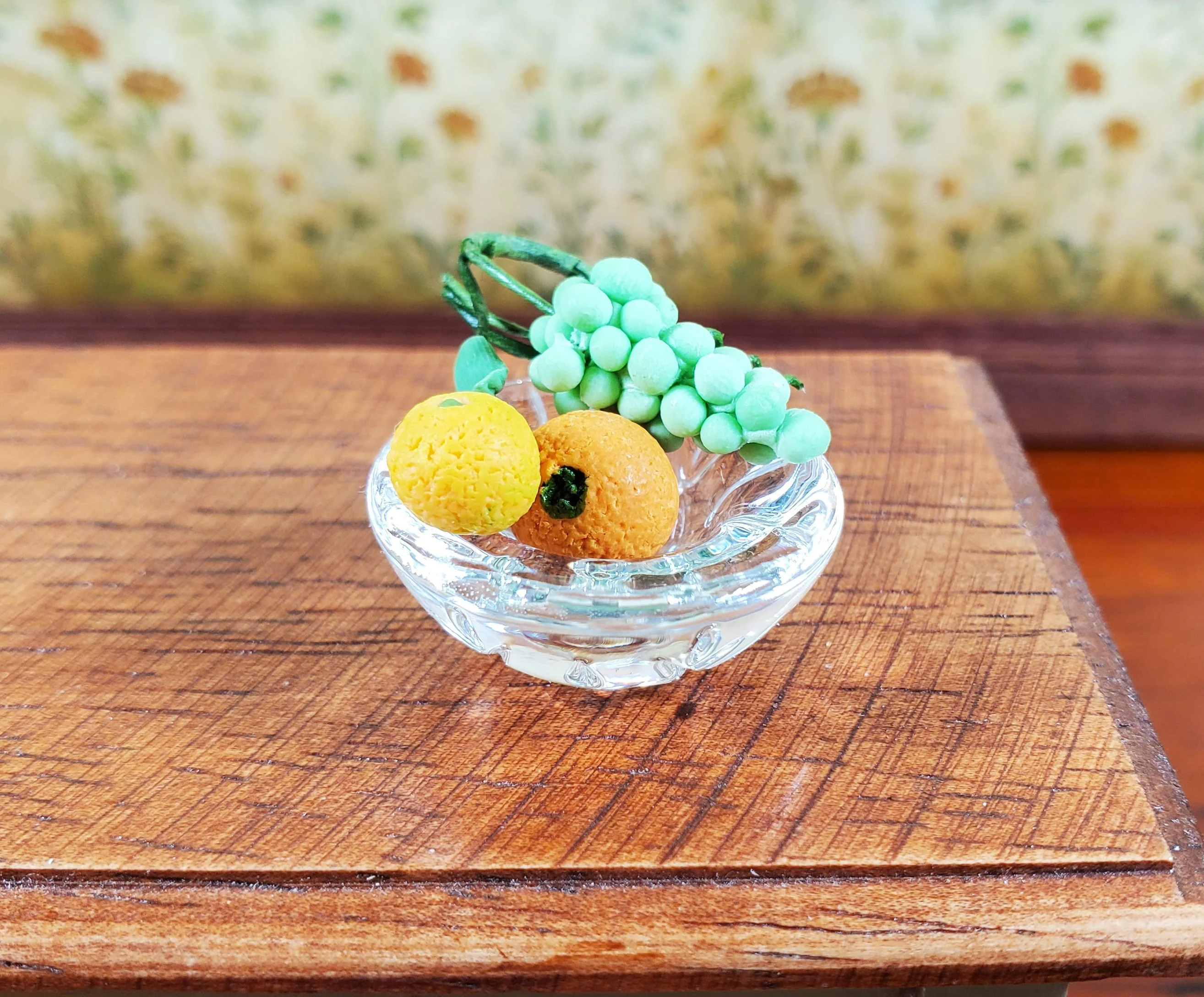 Dollhouse Decorative Cut Clear Glass Bowl 1:12 Scale Miniature - Image 3