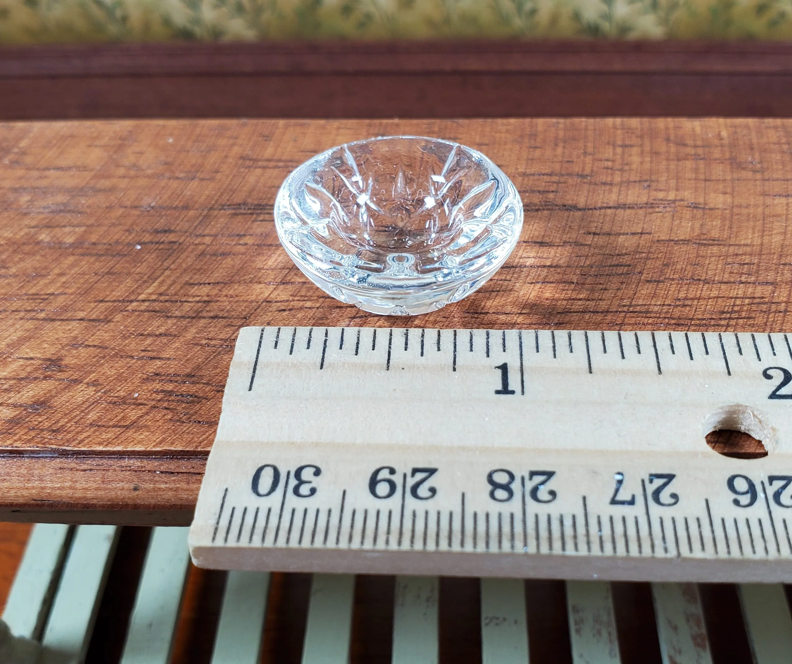 Dollhouse Decorative Cut Clear Glass Bowl 1:12 Scale Miniature - Image 4