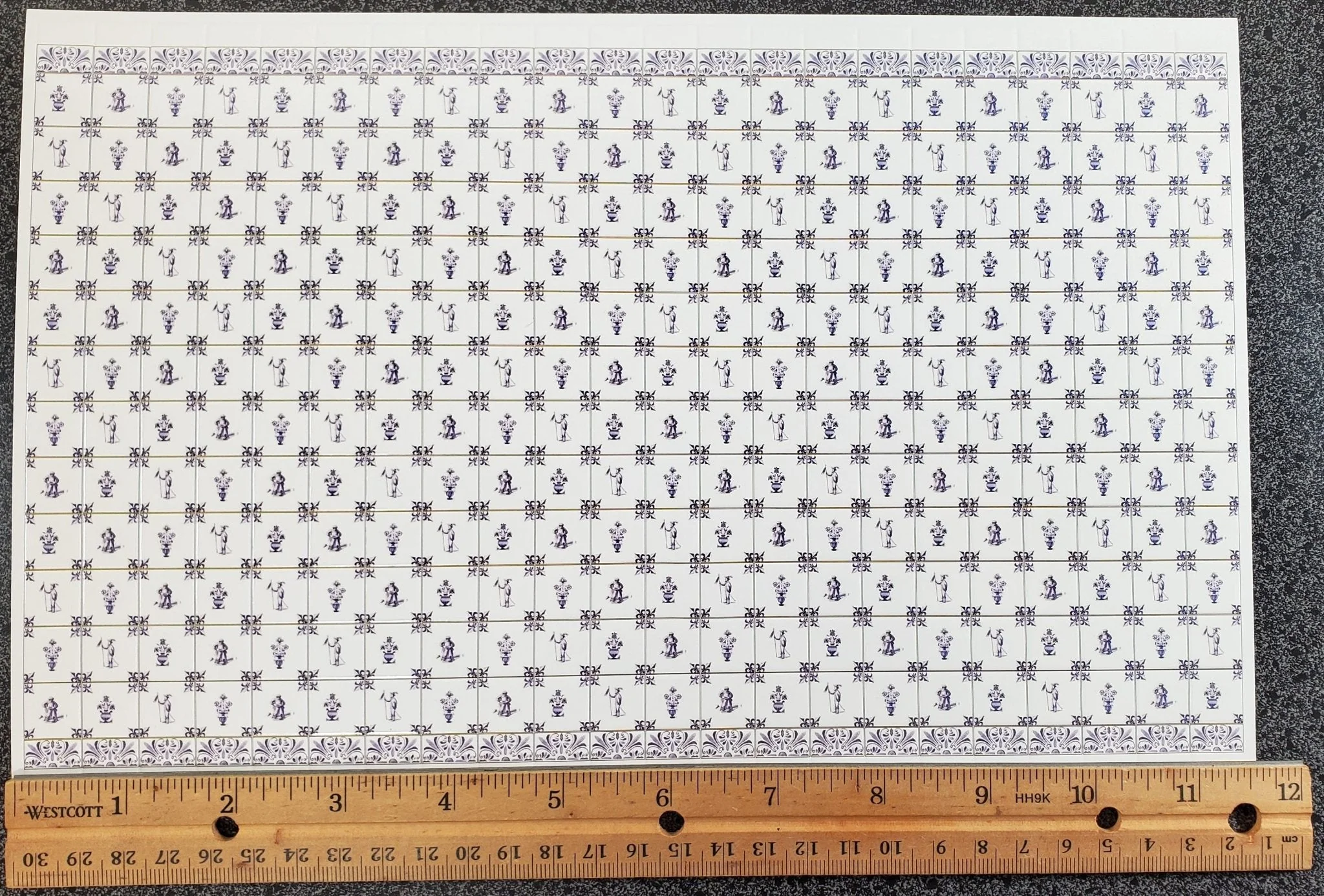 Dollhouse Delft Wall Tiles Blue & White Embossed 1:12 Scale Miniature Kitchens - Image 4