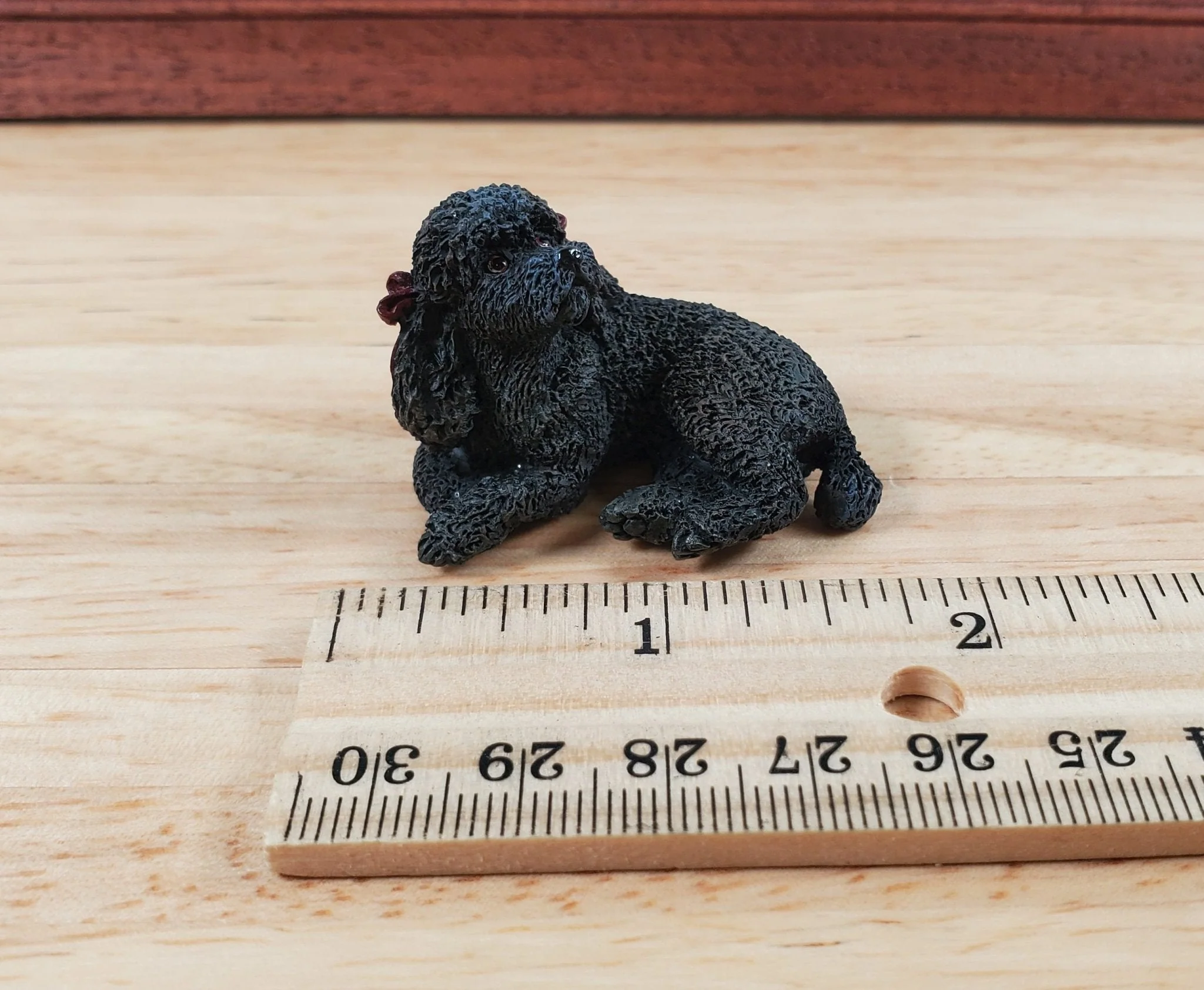 Dollhouse Dog Black Poodle Laying Down Head Up 1:12 Scale Miniature Animal - Image 6