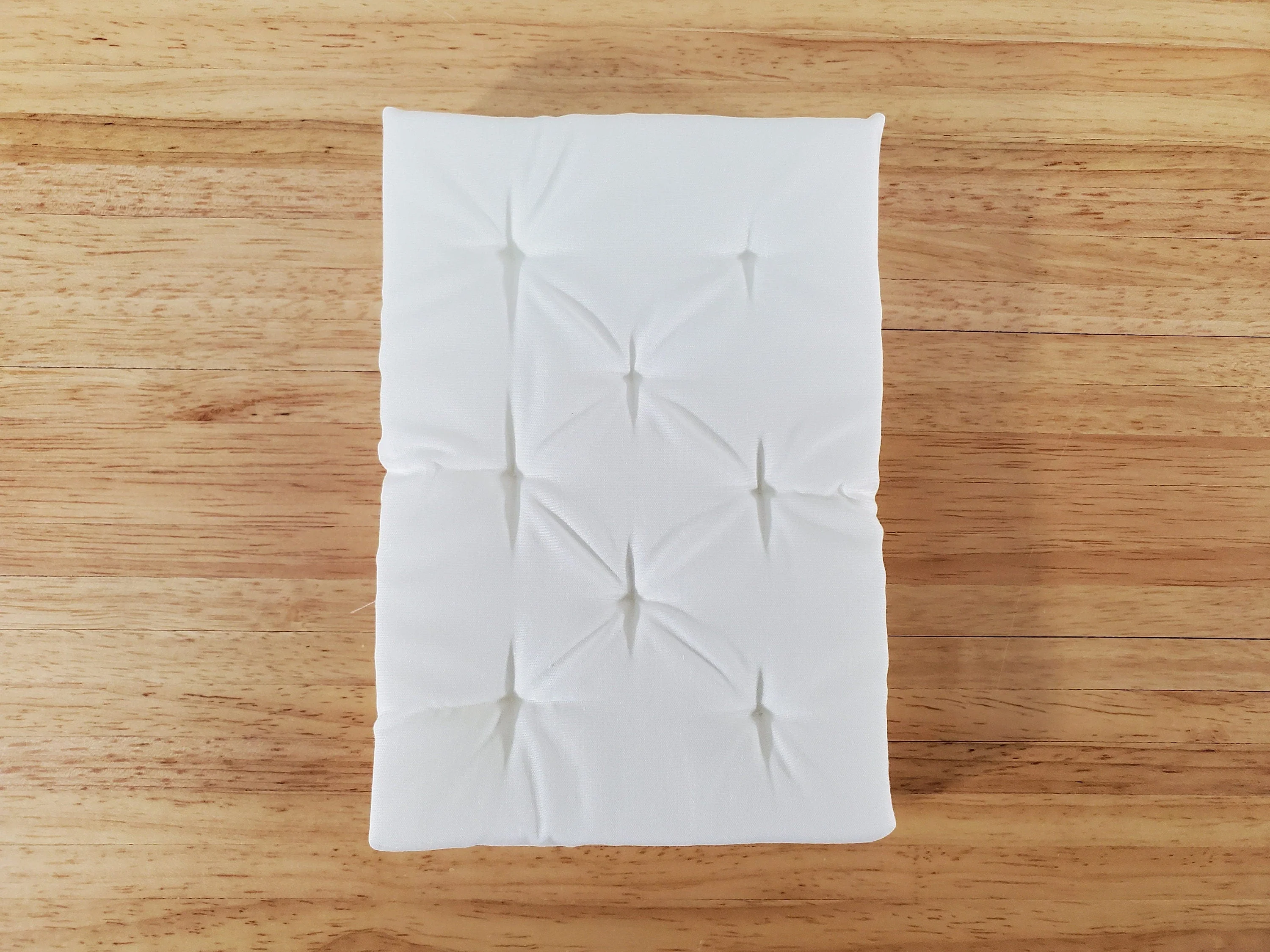 Dollhouse Doll Double Mattress White Tufted 1:12 Scale Miniature Bedroom 6 1/4" Long