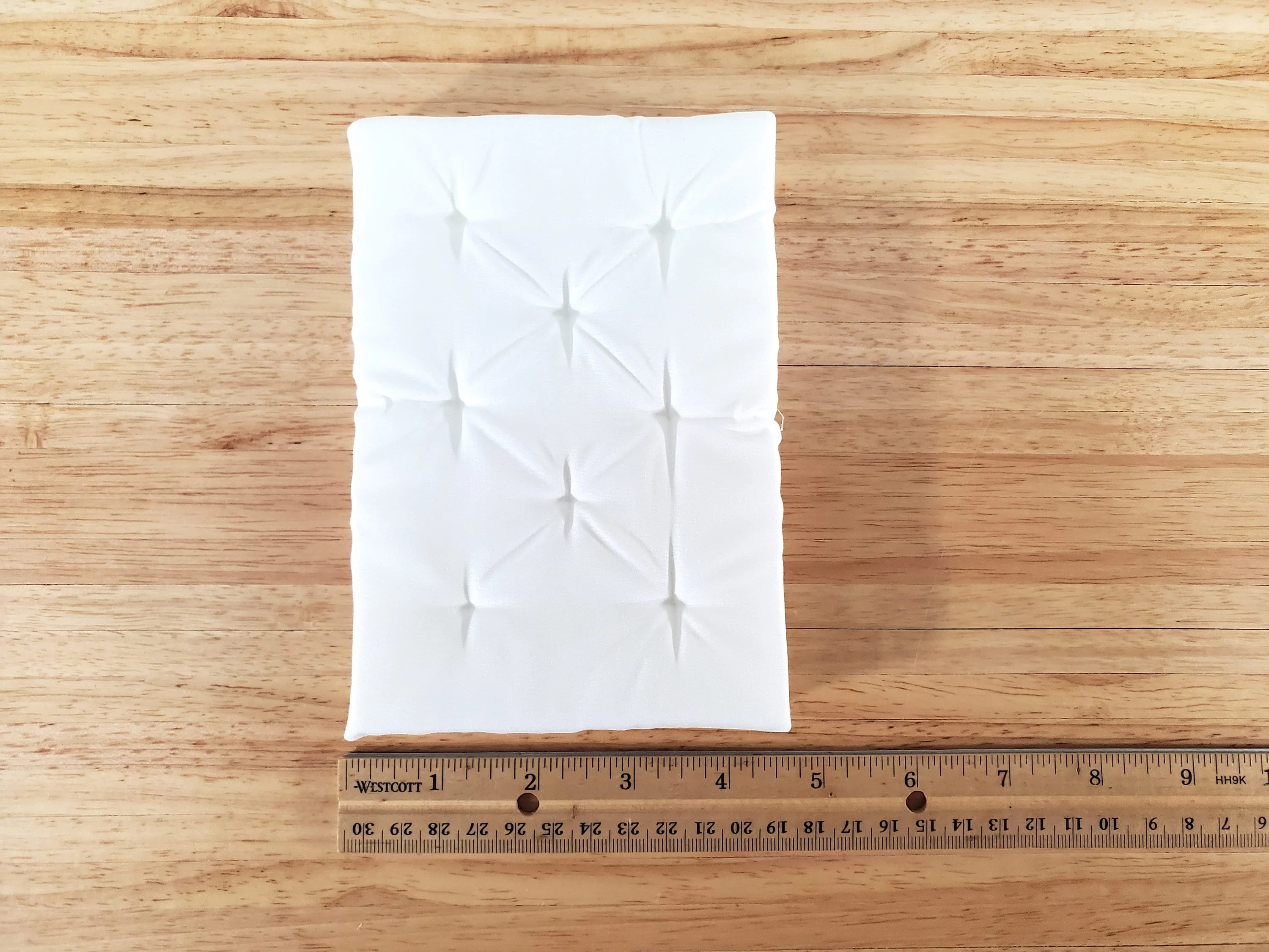 Dollhouse Doll Double Mattress White Tufted 1:12 Scale Miniature Bedroom 6 1/4" Long - Image 4