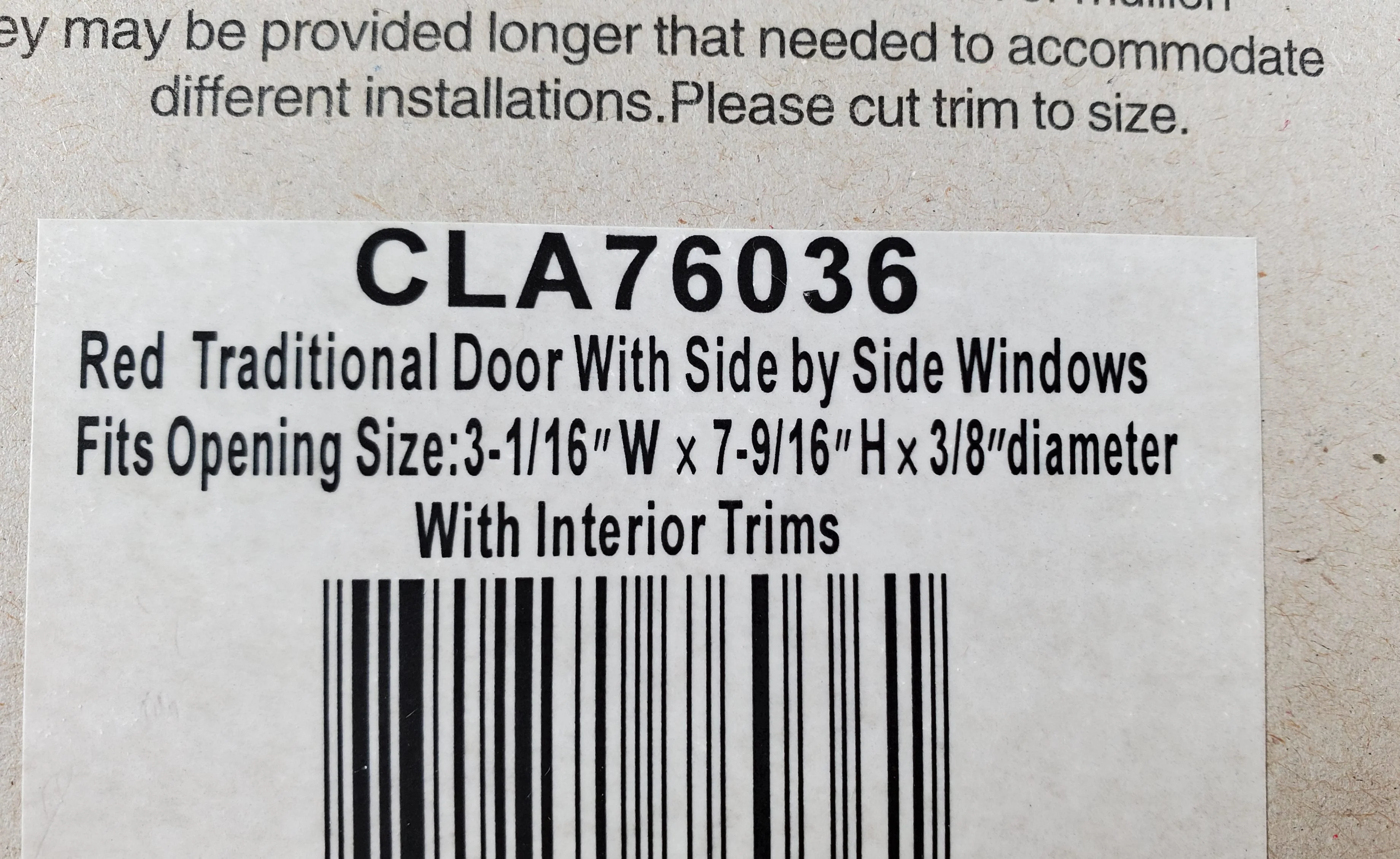 Dollhouse Door Exterior Front Door with Windows RED 1:12 Scale Miniature - Image 4