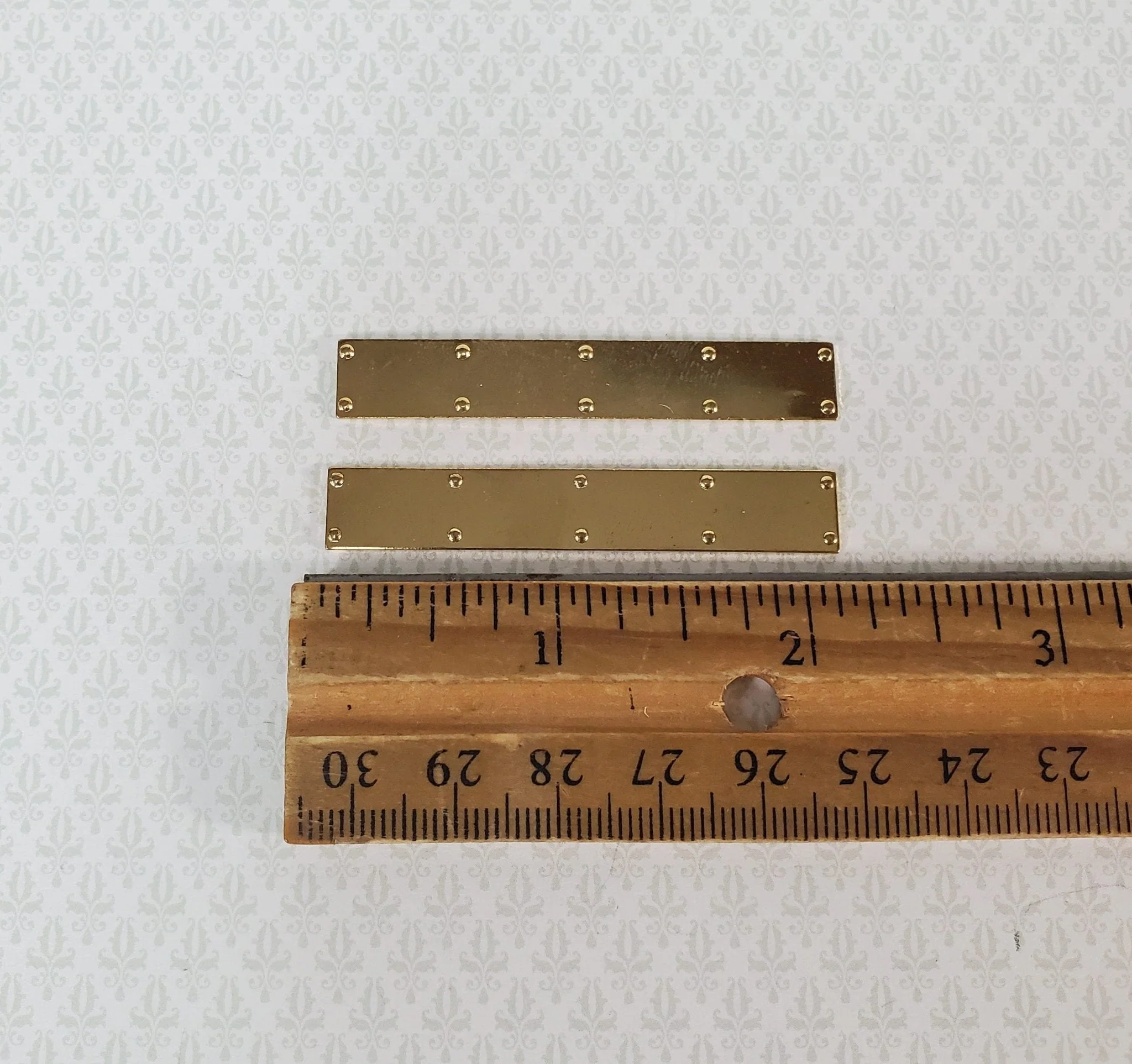 Dollhouse Door Kick Plates Gold Plated Brass 1:12 Scale Miniature Houseworks 1150 - Image 2