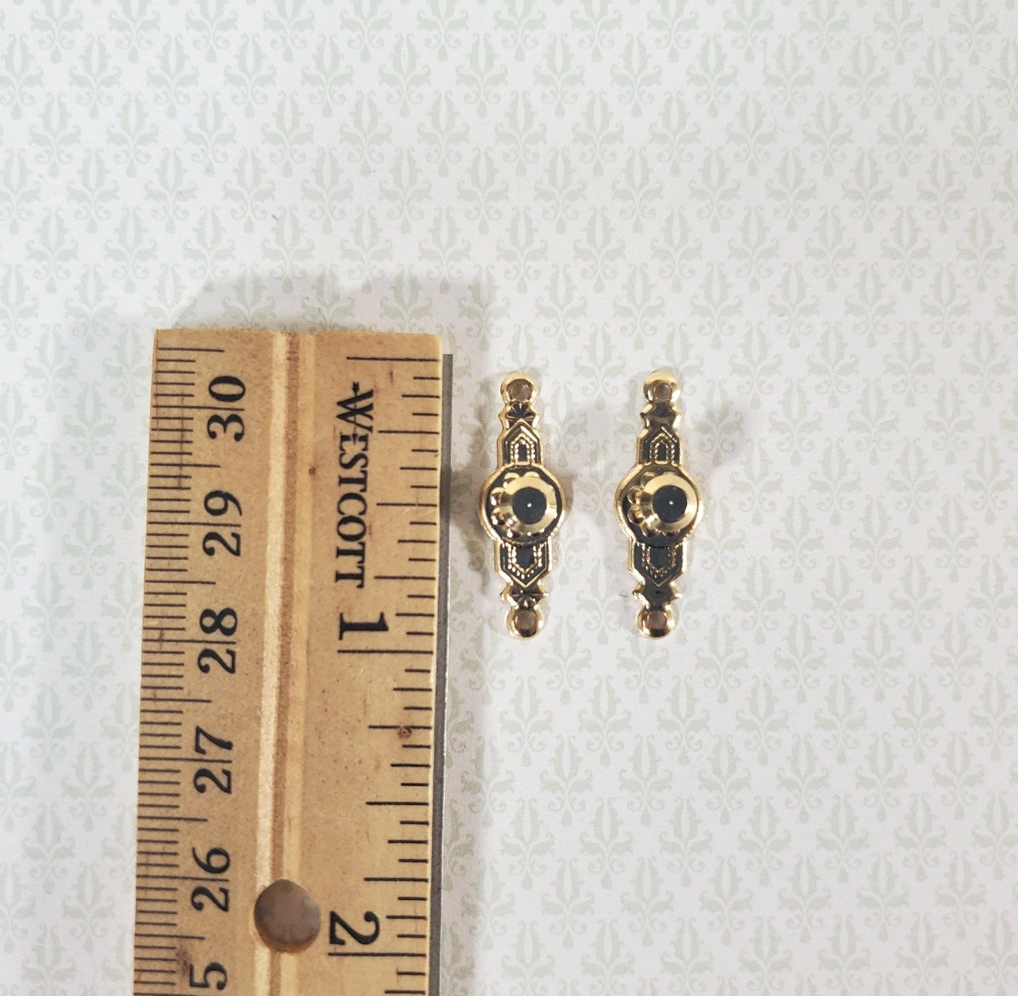 Dollhouse Doorknobs Handles Fancy Gold 1 Set 1:12 Scale Miniatures Houseworks 1105 - Image 4