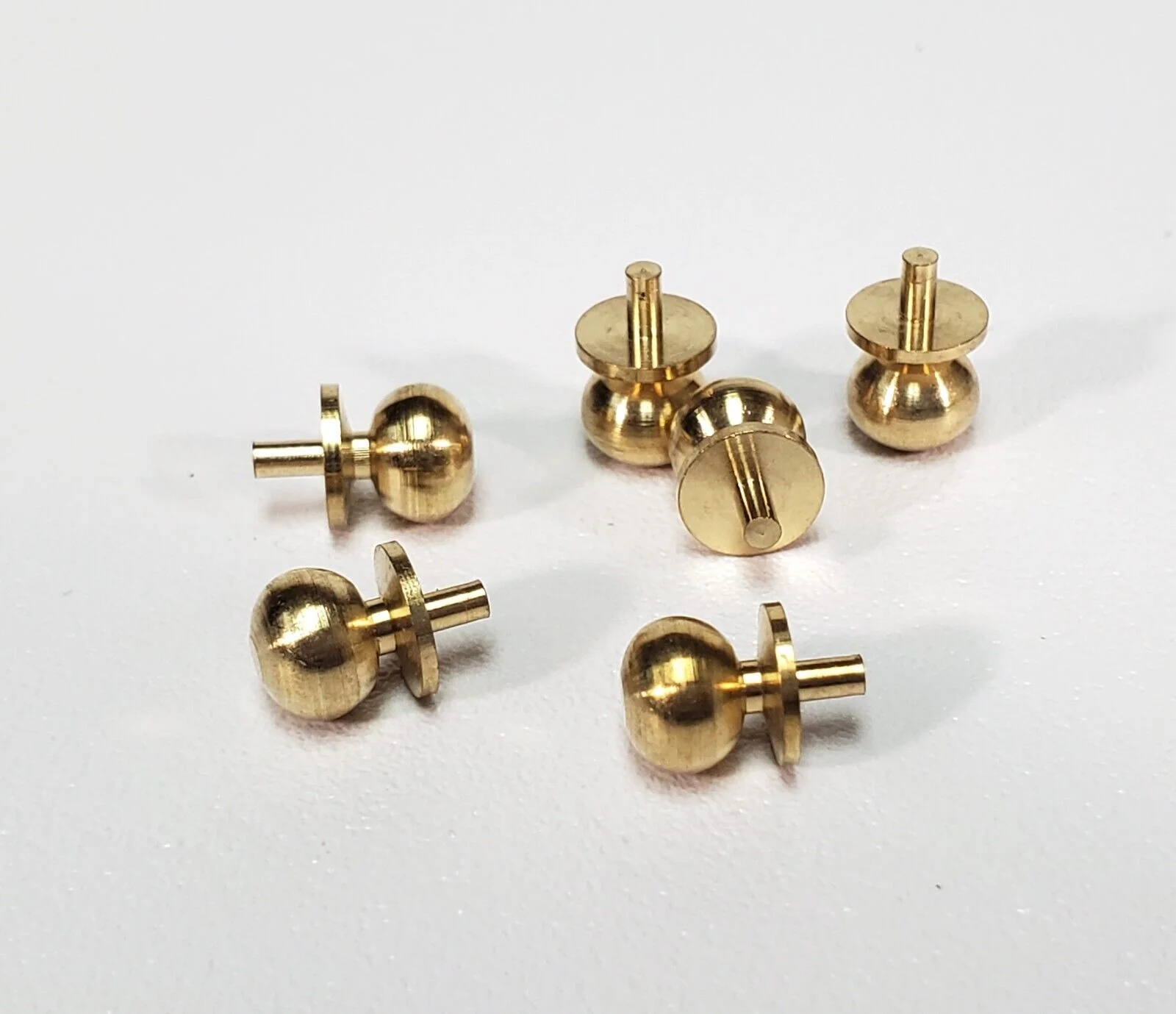 Dollhouse Doorknobs Round Gold Brass Set of 6 Large Use in 1:12 or 1/6 Scale Miniatures