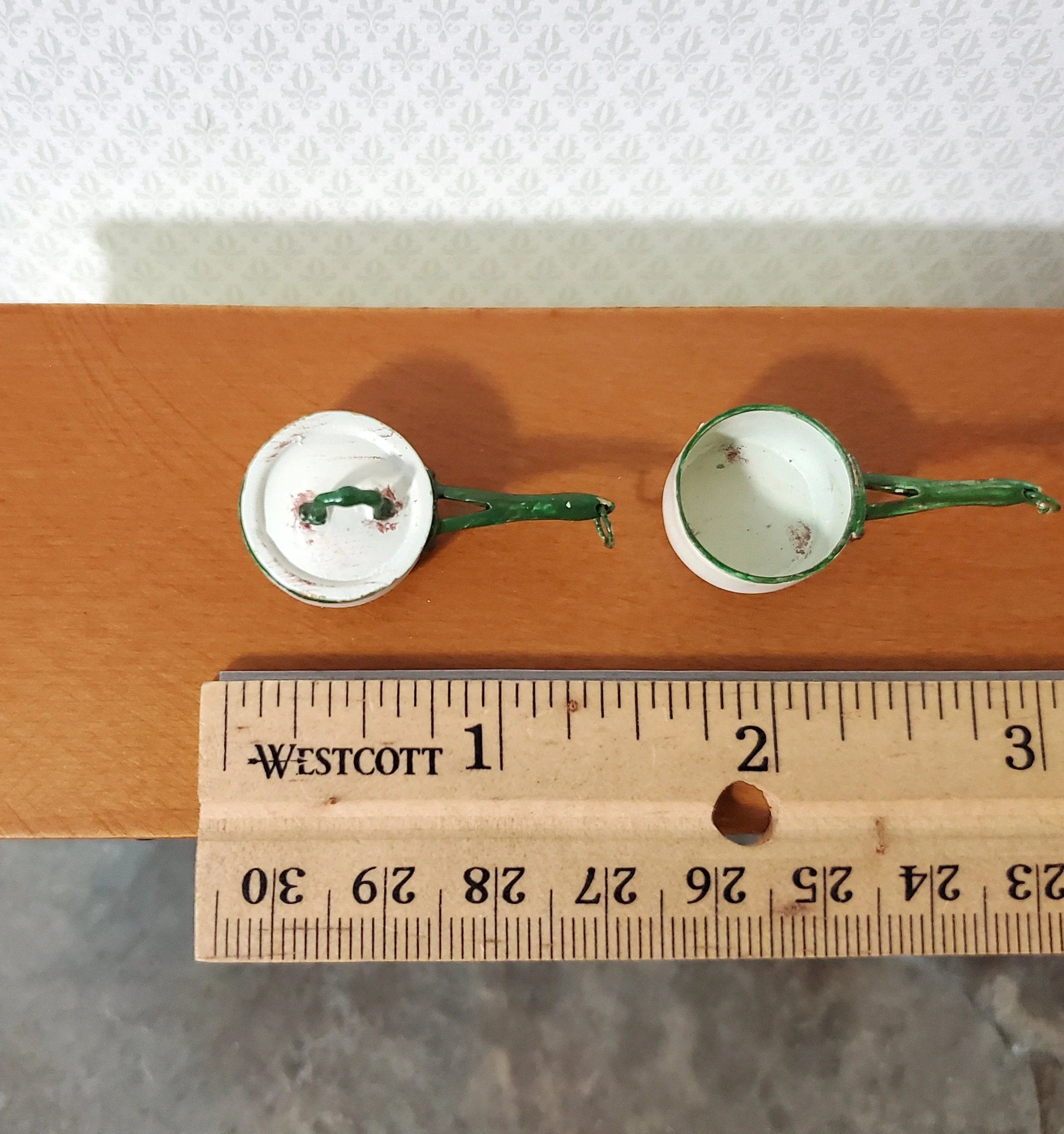 Dollhouse Double Boiler Pots + Lid Cooking Pans 1:12 Scale Miniature Kitchen Falcon Miniatures - Image 4