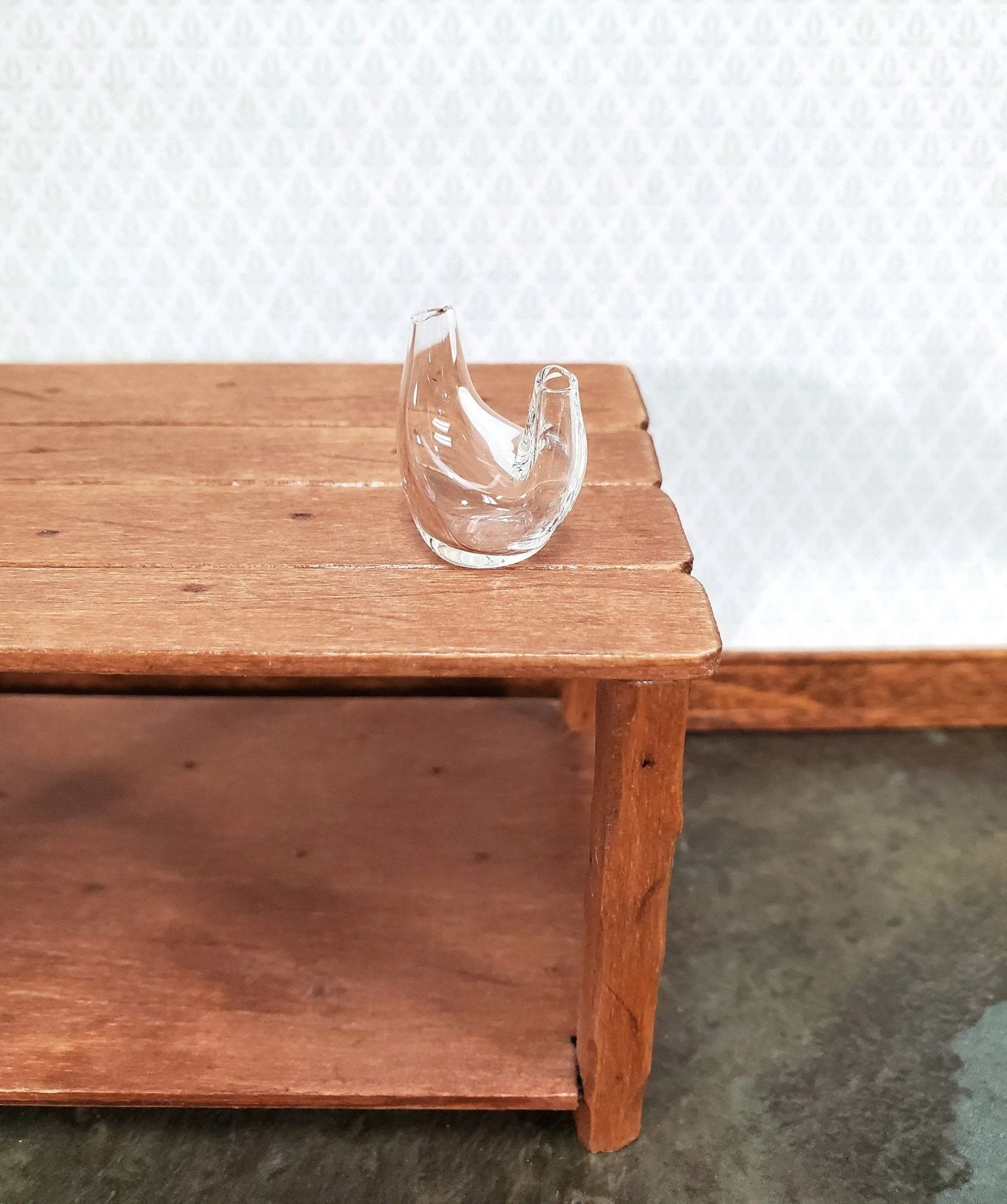 Dollhouse Double Necked Lab Jar Real Glass Mad Scientist Flask 1:12 Scale Miniature - Image 2