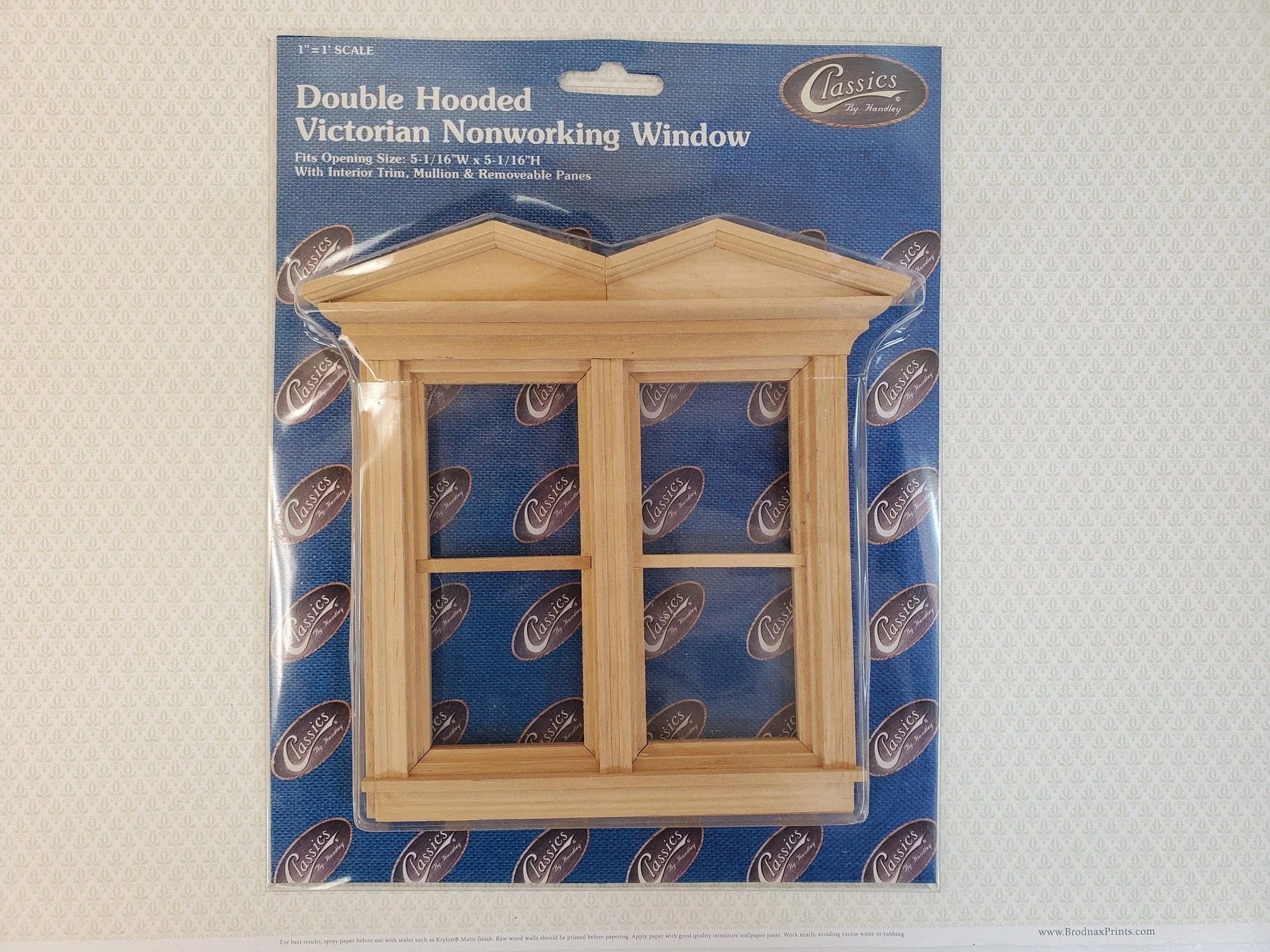 Dollhouse Double Window Victorian Hooded Non Working 1:12 Scale Miniature