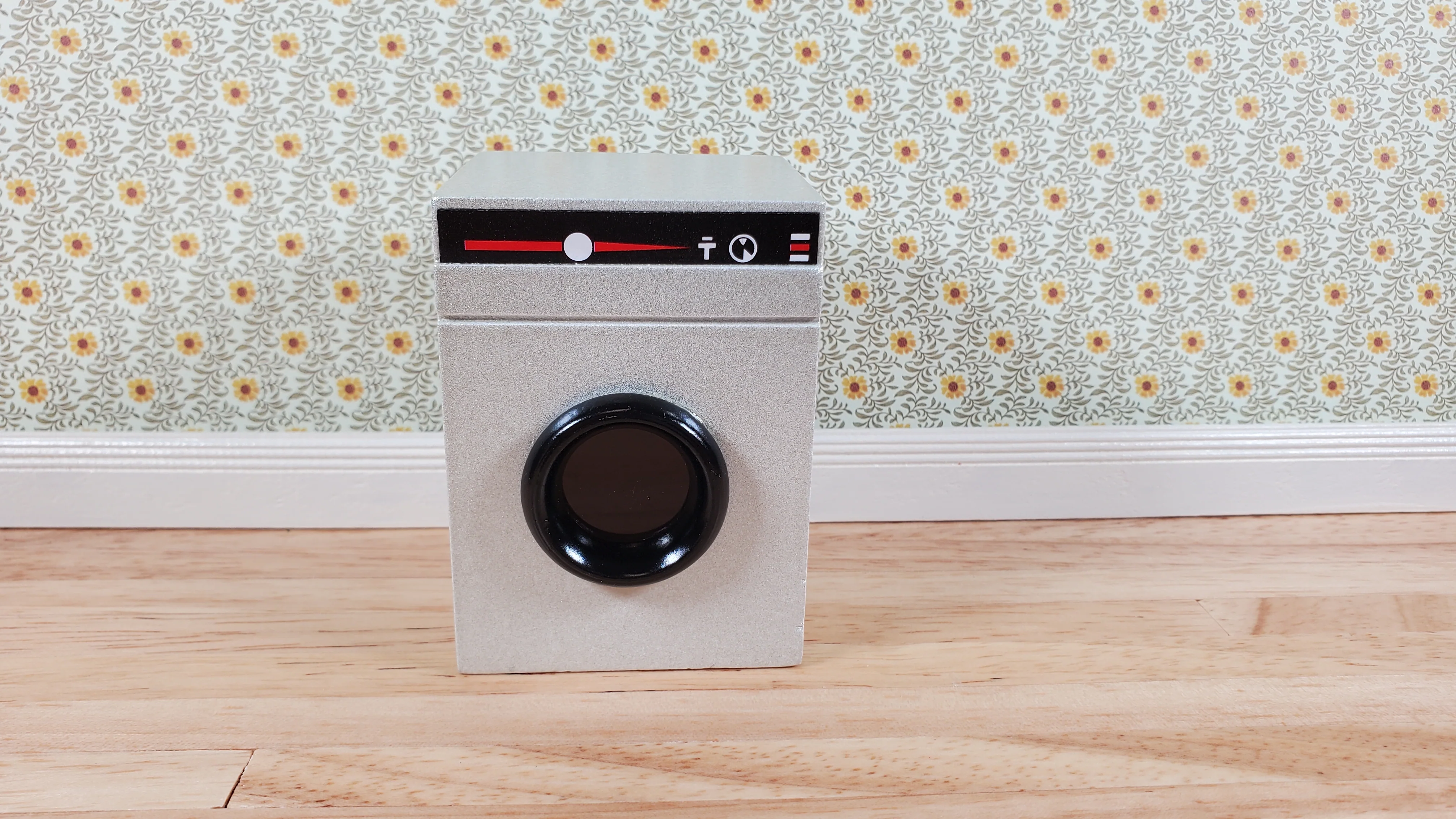 Dollhouse Dryer in Silver Modern Front Load 1:12 Scale Modern Miniature Furniture - Image 2