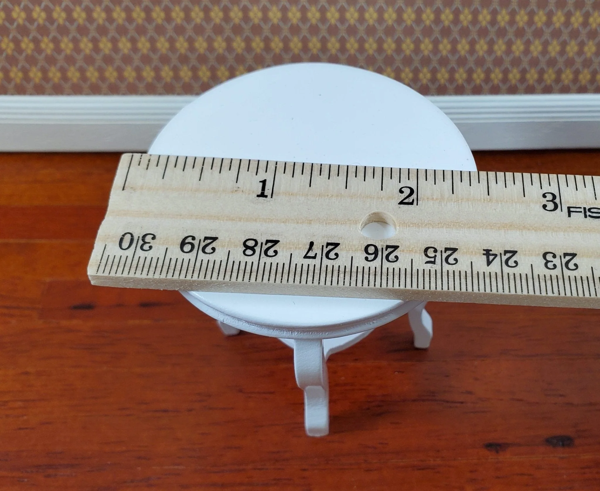 Dollhouse End or Side Table Small Round WHITE 1:12 Scale Miniature Furniture - Image 4