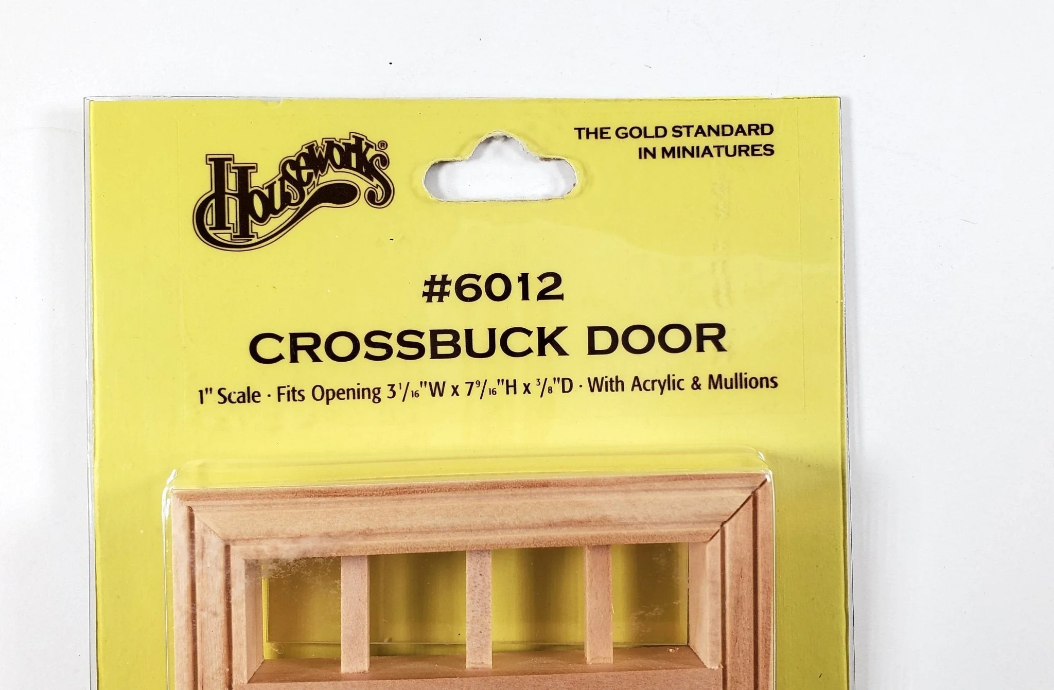 Dollhouse Exterior Door Crossbuck with Transom 1:12 Scale Houseworks #6012 - Image 2