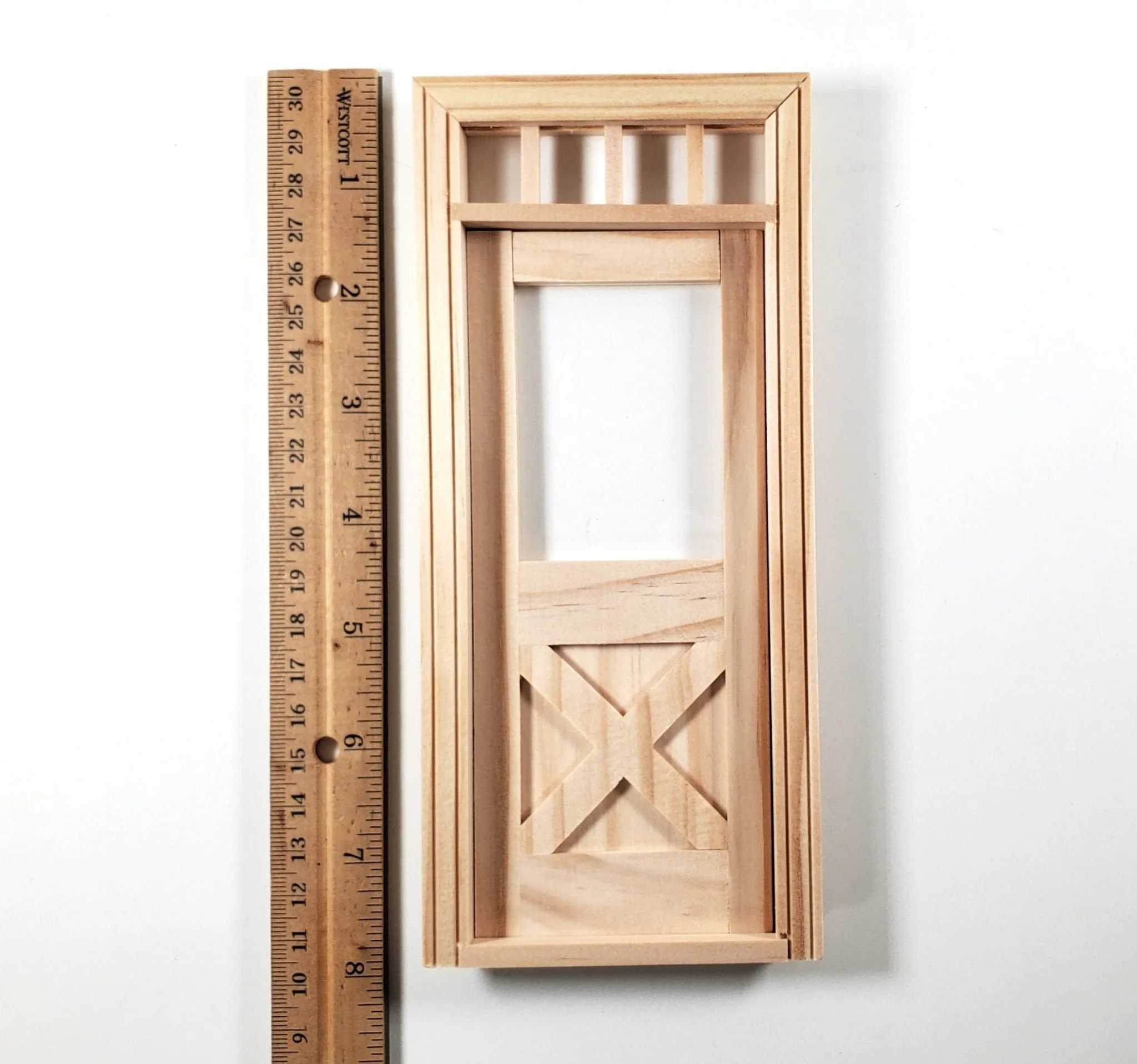 Dollhouse Exterior Door Crossbuck with Transom 1:12 Scale Houseworks #6012 - Image 5