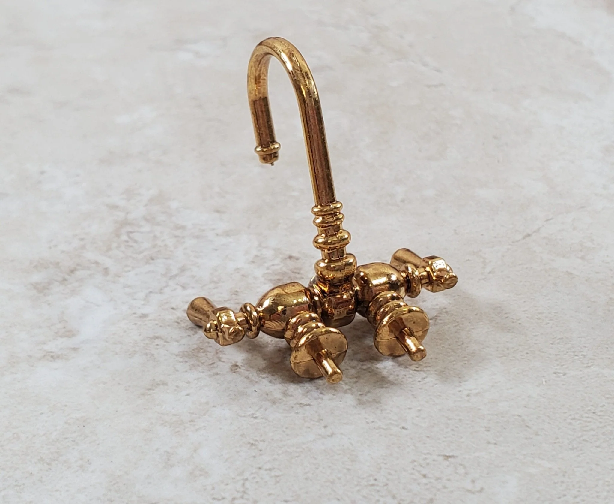 Dollhouse Faucet for Miniature Bathtubs 1:12 Scale Antique Gold Bathrooms - Image 4