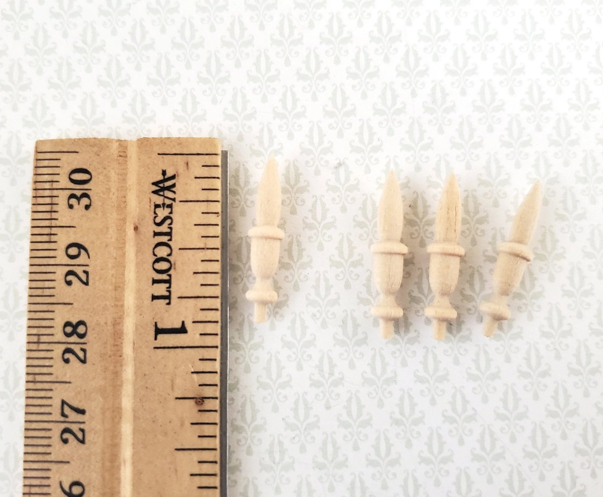 Dollhouse Finials Architectural Ornament Wood x4 Pieces 1:12 Scale 3/4" Houseworks 12036 - Image 2