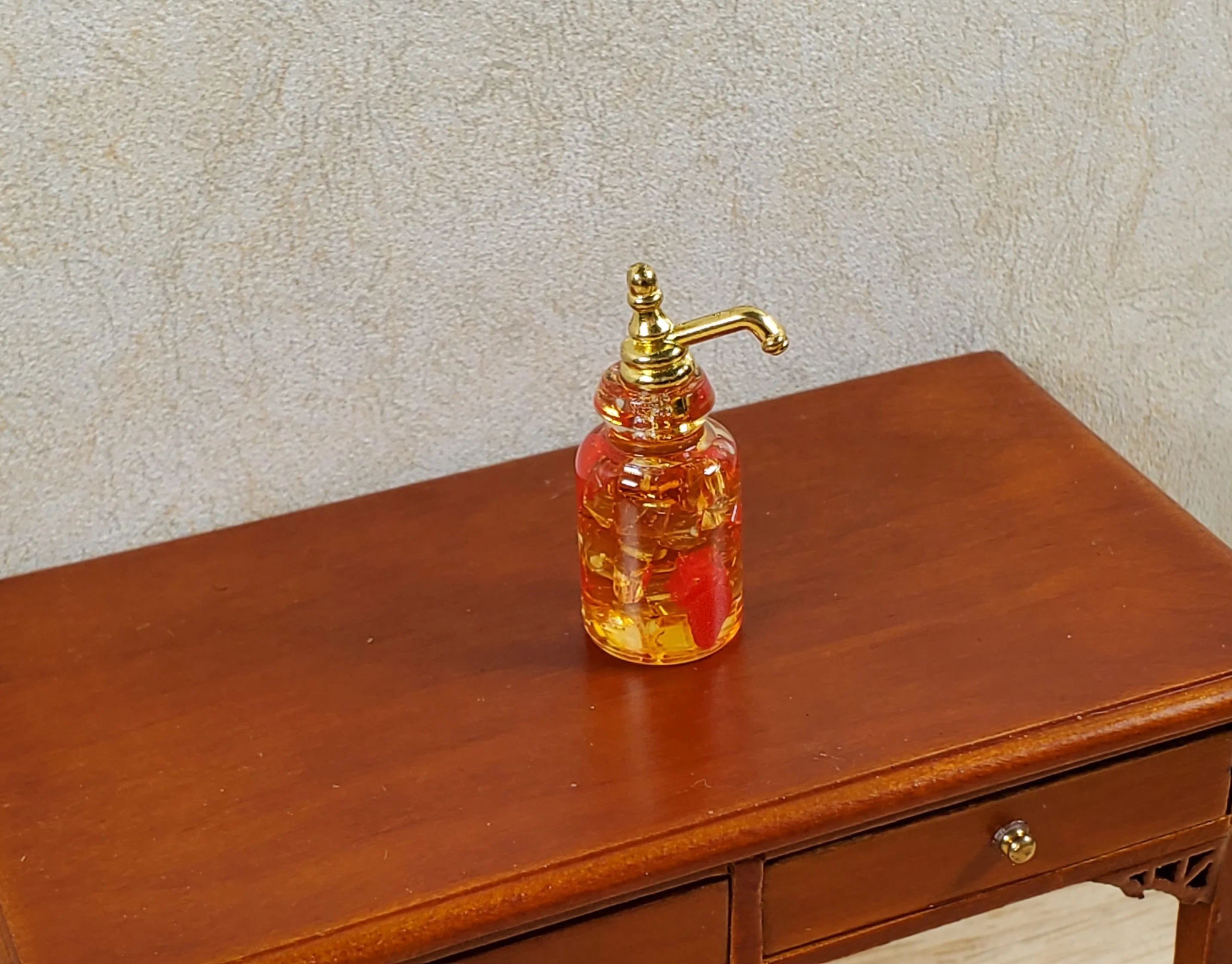 Dollhouse Flavored Syrup Pump Orange Red 1:12 Scale Kitchen Food - Image 2