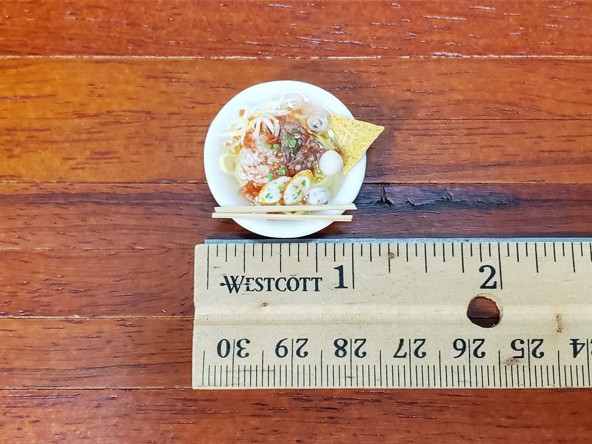 Dollhouse Food Bowl of Noodles LARGE in Decorative Bowl Miniature Kitchen - Image 4