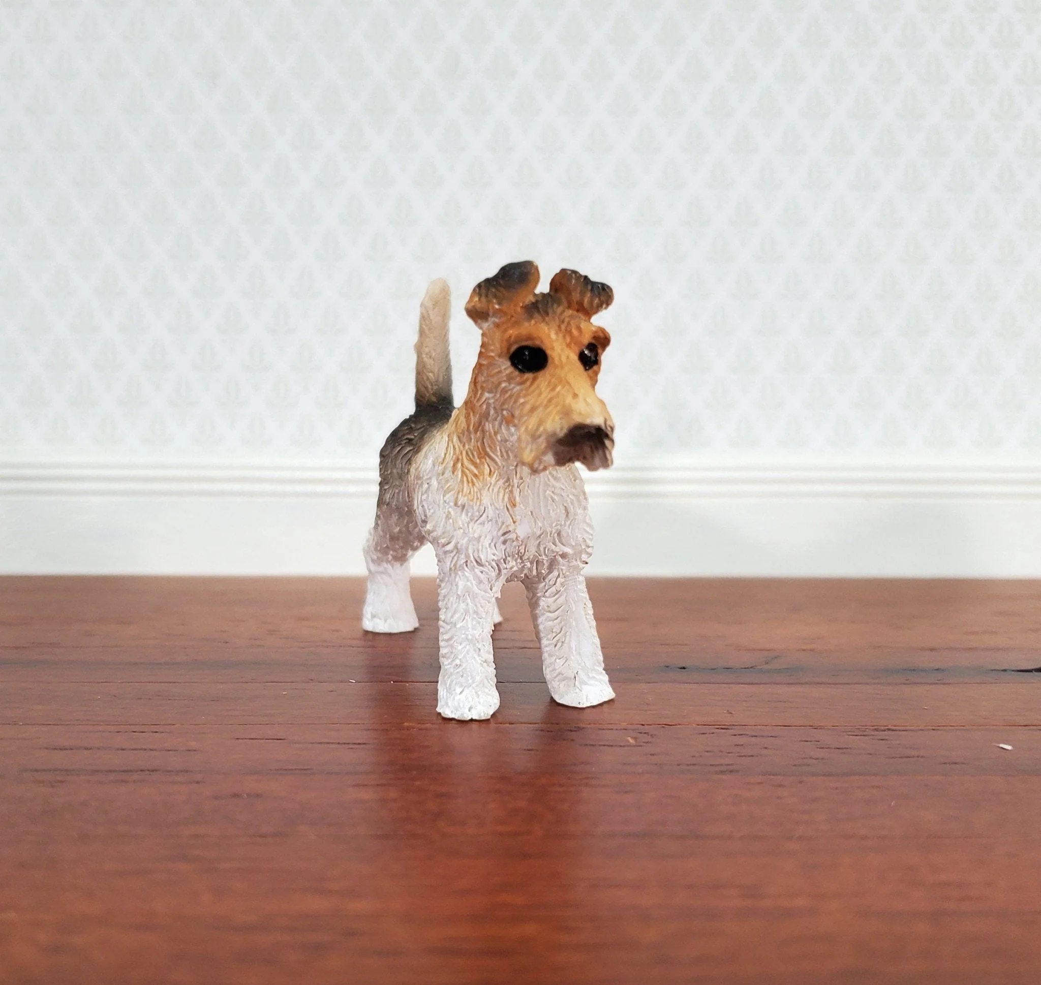 Dollhouse Fox Terrier Puppy Dog 1:12 Scale Miniature Pet Standing - Image 2