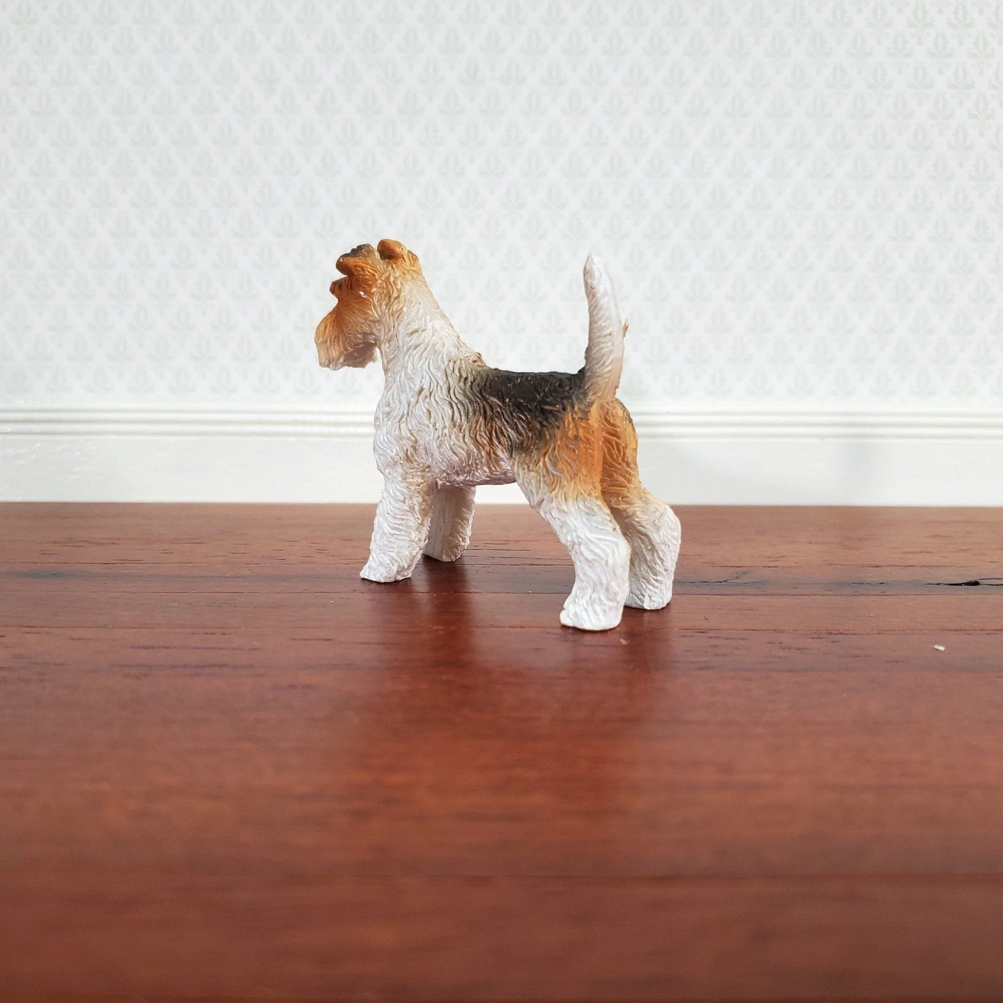 Dollhouse Fox Terrier Puppy Dog 1:12 Scale Miniature Pet Standing - Image 3