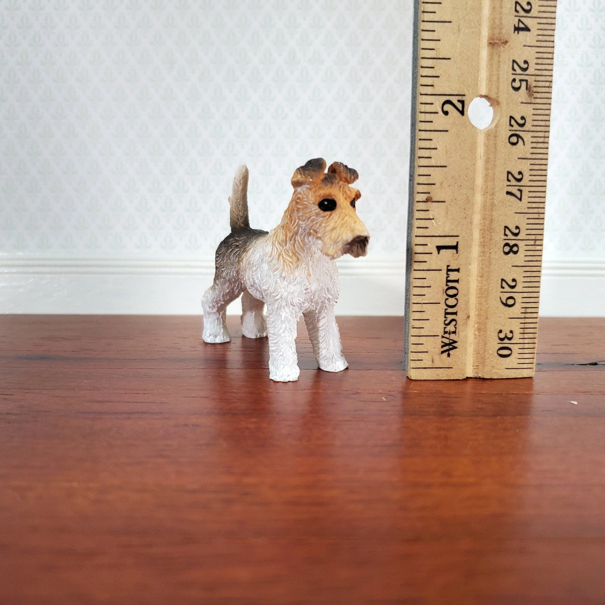 Dollhouse Fox Terrier Puppy Dog 1:12 Scale Miniature Pet Standing - Image 4