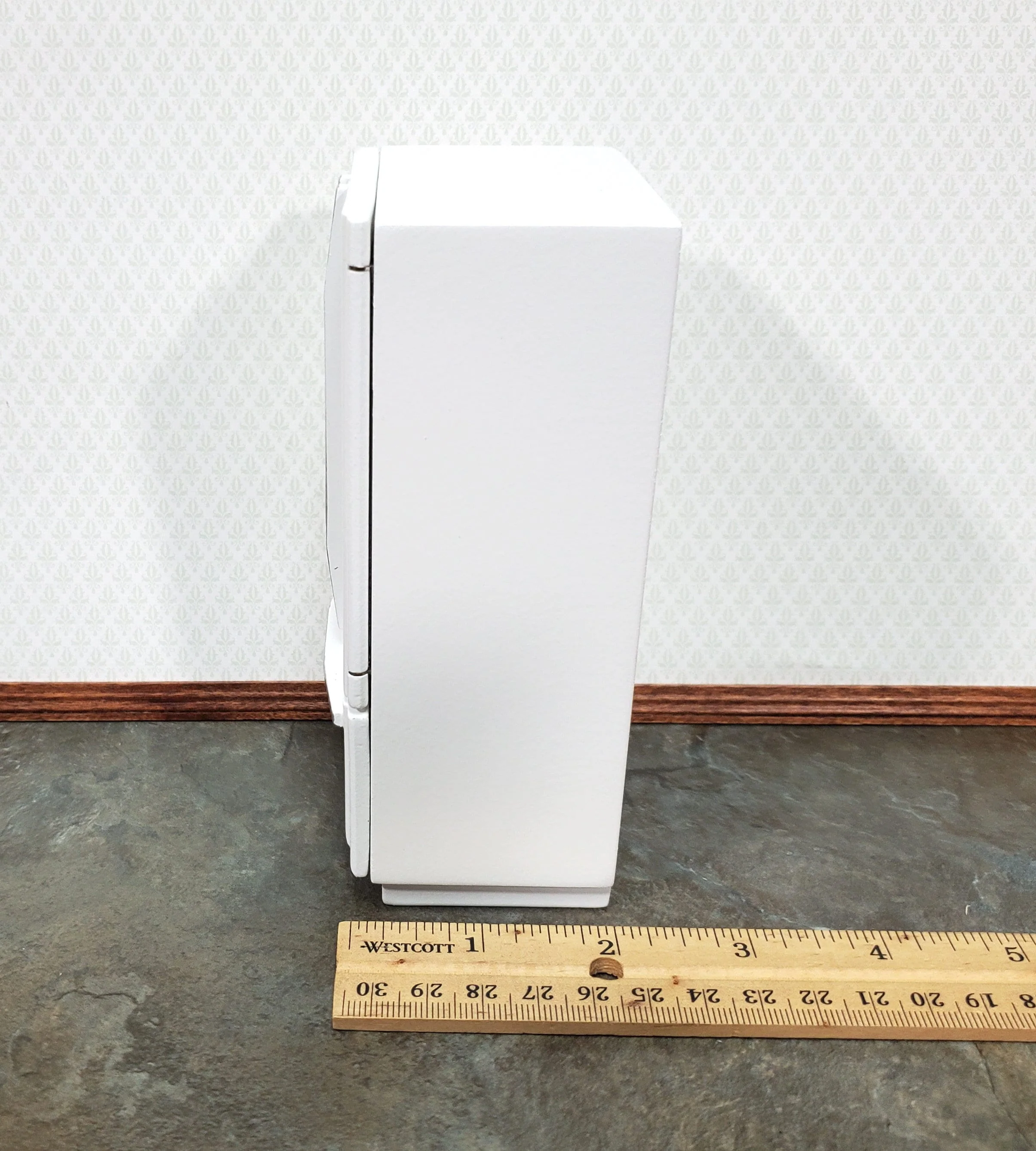 Dollhouse Fridge Modern Refrigerator White Silver 2 Door 1:12 Scale Miniature - Image 6