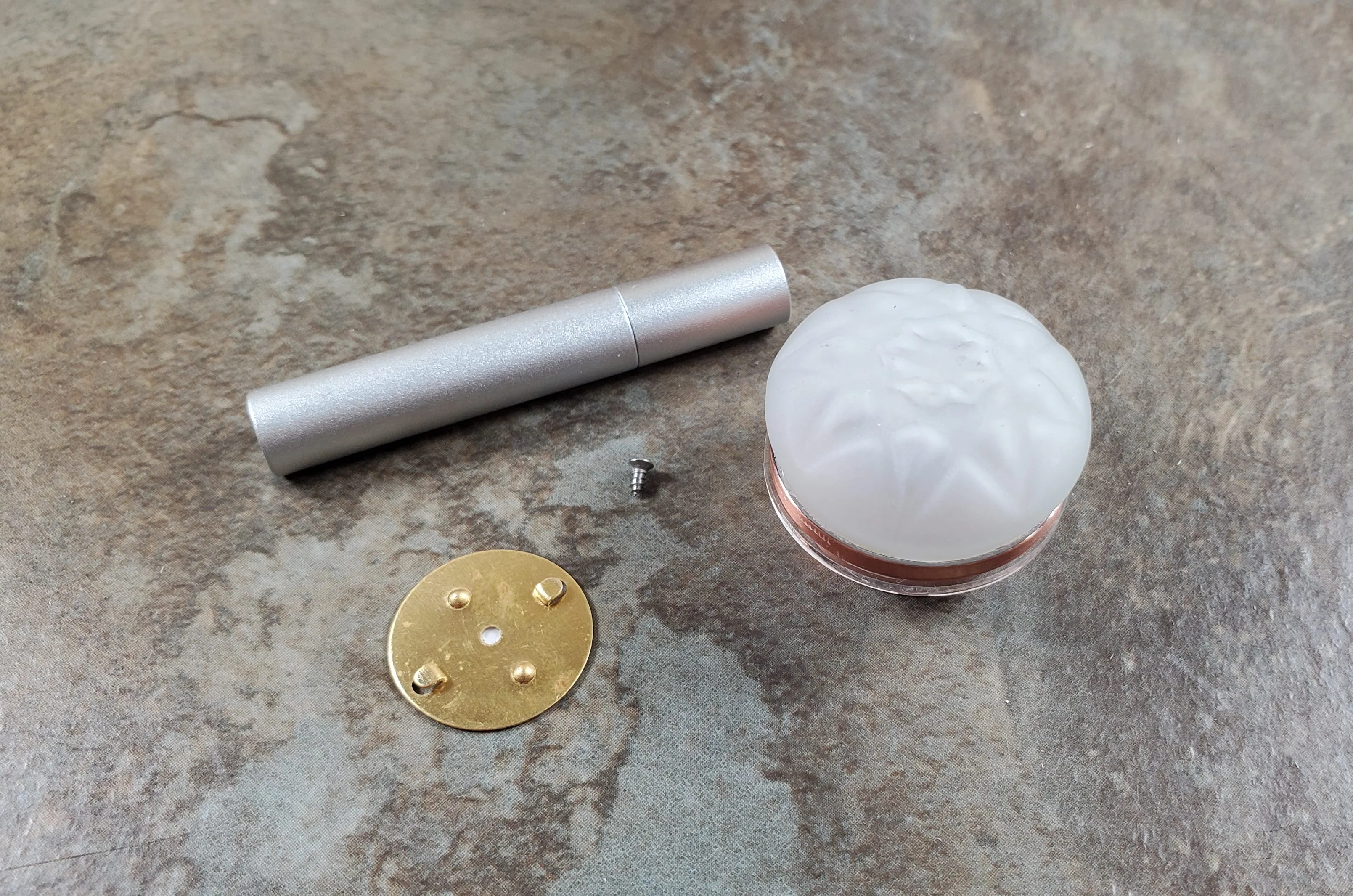 Dollhouse Frosted Ceiling Light Round Copper Wand Battery 1:12 Scale Miniature - Image 5