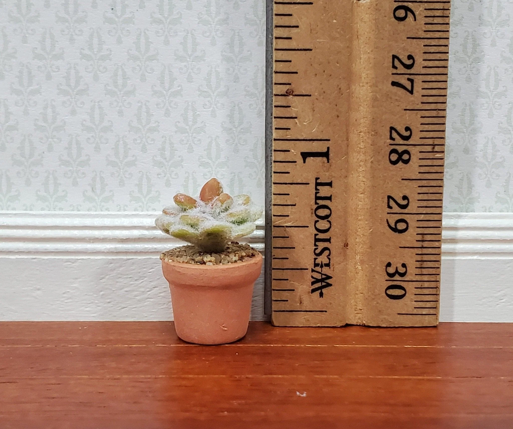 Dollhouse Fuzzy Cactus Small in Terra Cotta Planter 1:12 Scale Miniature Houseplant - Image 3
