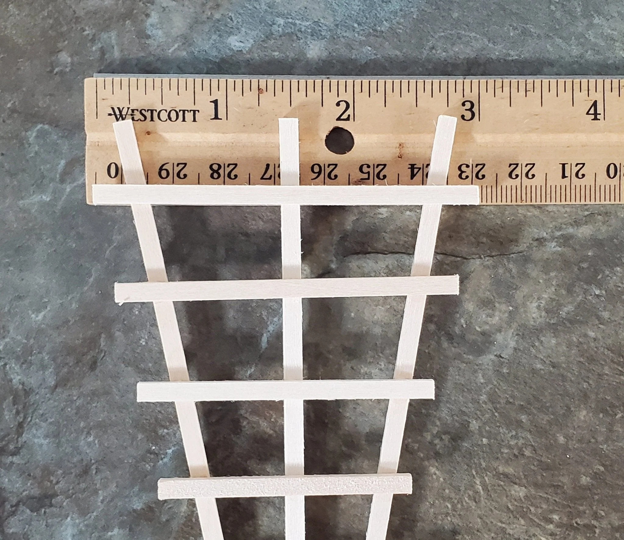Dollhouse Garden Trellis for Flowers V Shaped Unpainted Wood 5 5/8" Tall Miniature - Image 3