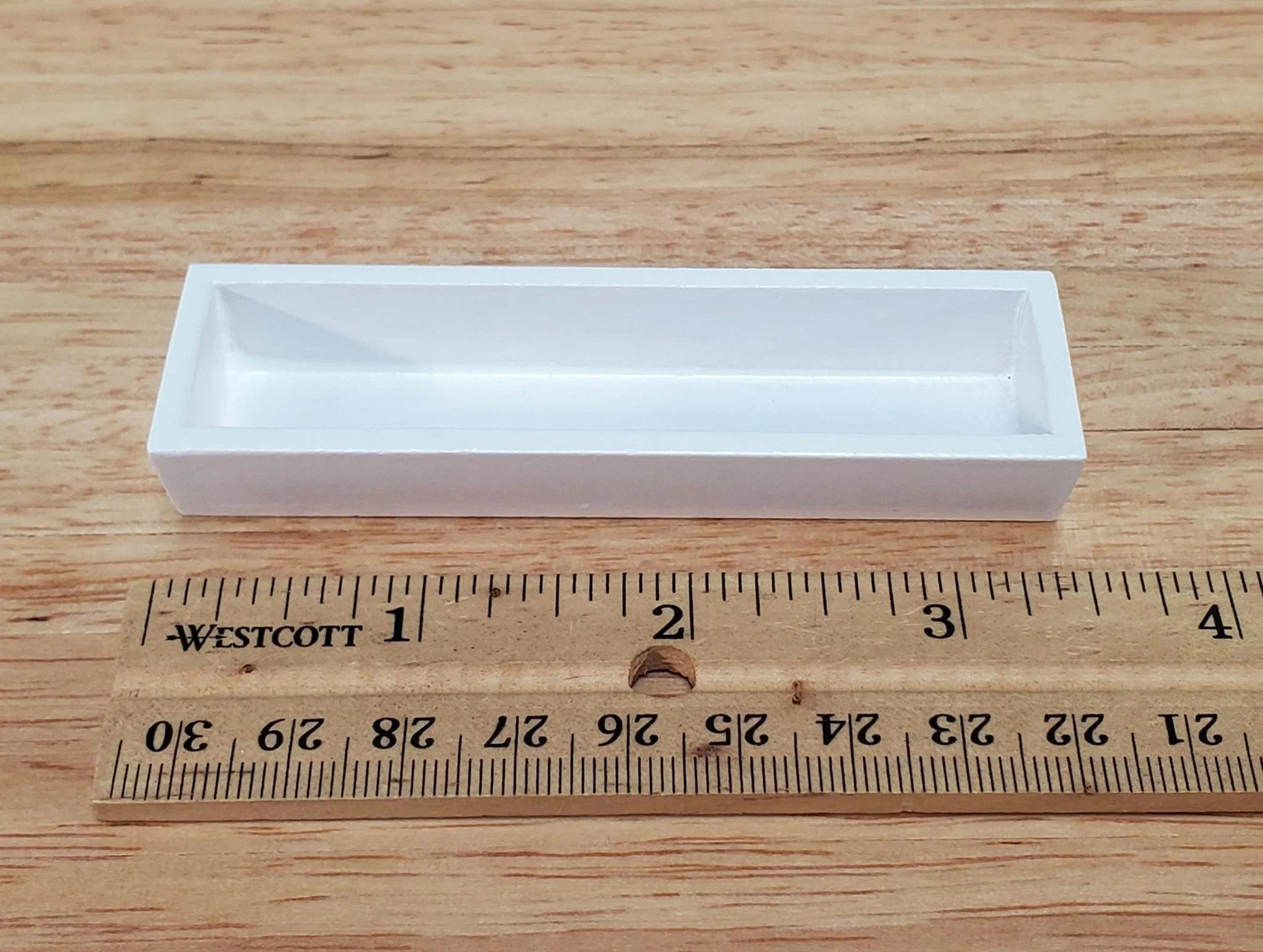 Dollhouse Garden Window or Flower Box White Wood 1:12 Scale Miniature 3 7/16" long - Image 3
