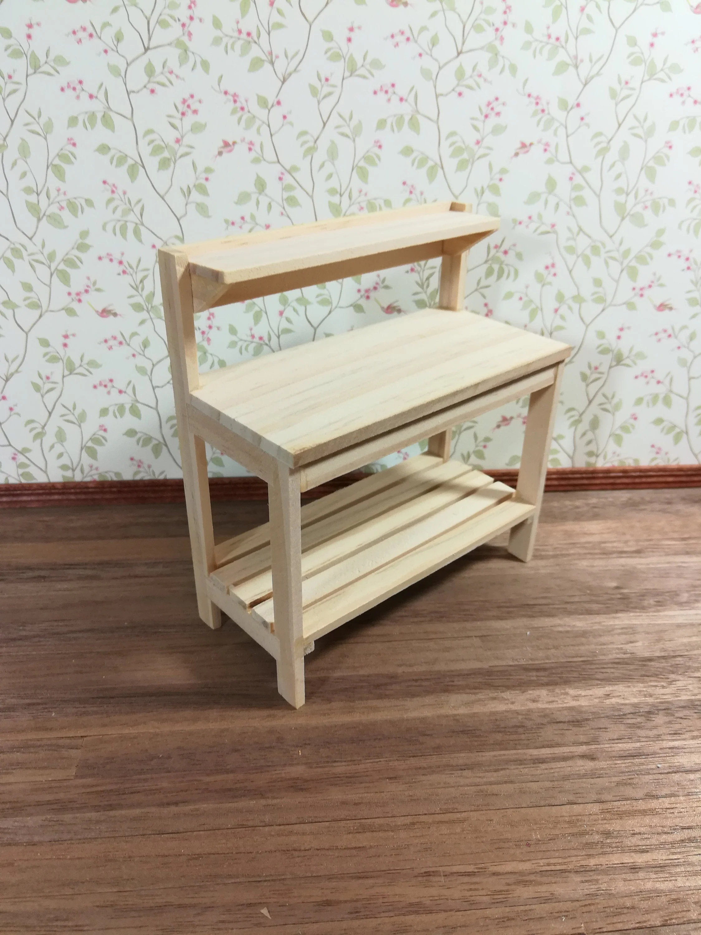 Dollhouse Gardening Workbench Table Unpainted Wood 1:12 Scale Miniature Furniture - Image 3