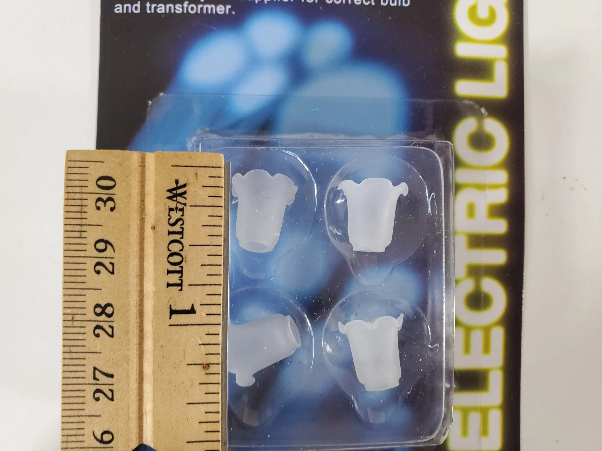 Dollhouse Glass Tulip Shades Set of 4 Frosted 1:12 Scale Miniature DIY Lamps - Image 3