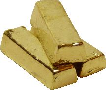 Dollhouse Gold Metal Bullion Bars Set of 3 1:12 Scale Miniature