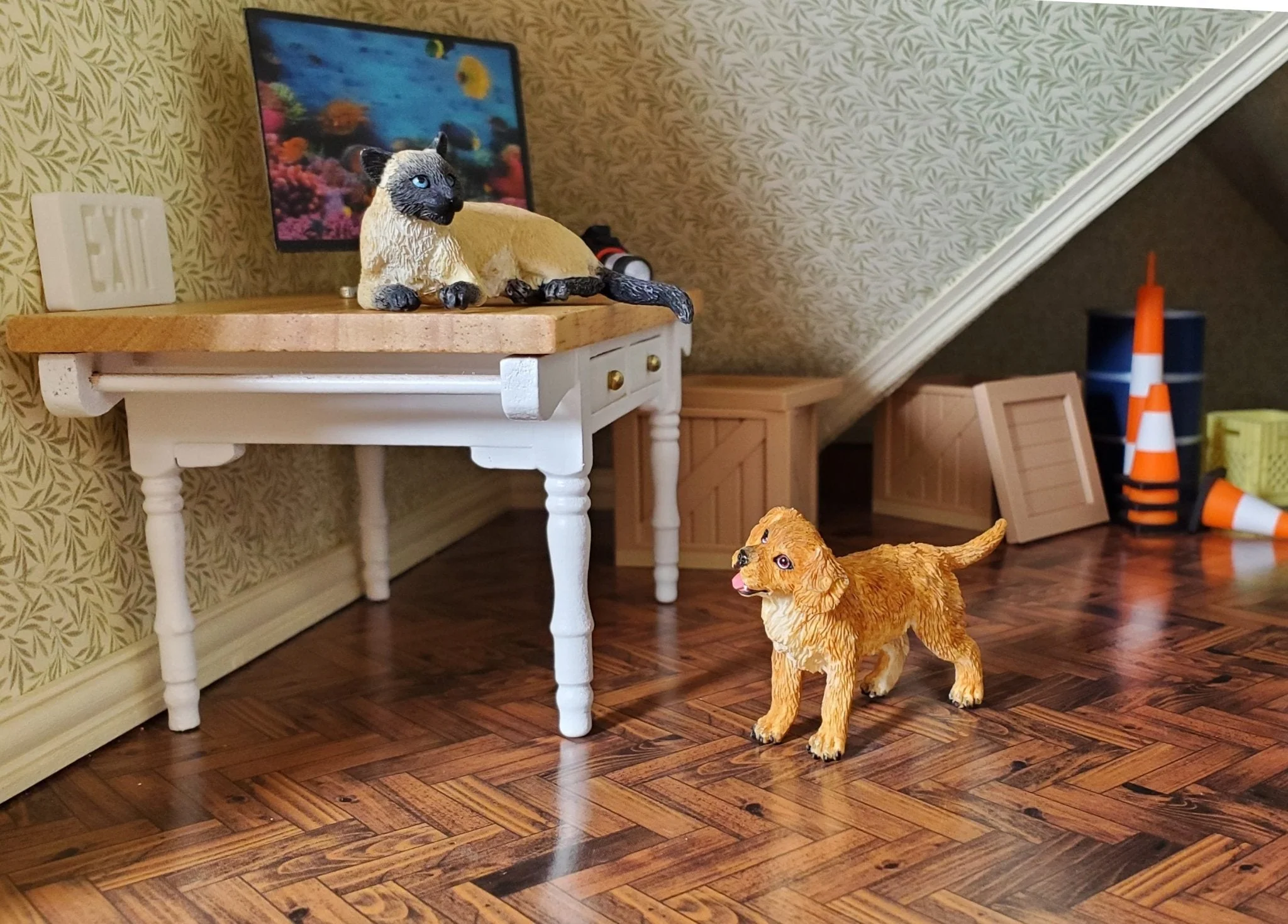 Dollhouse Golden Retriever Puppy Dog Pet 1:12 Scale Miniature Animal - Image 7