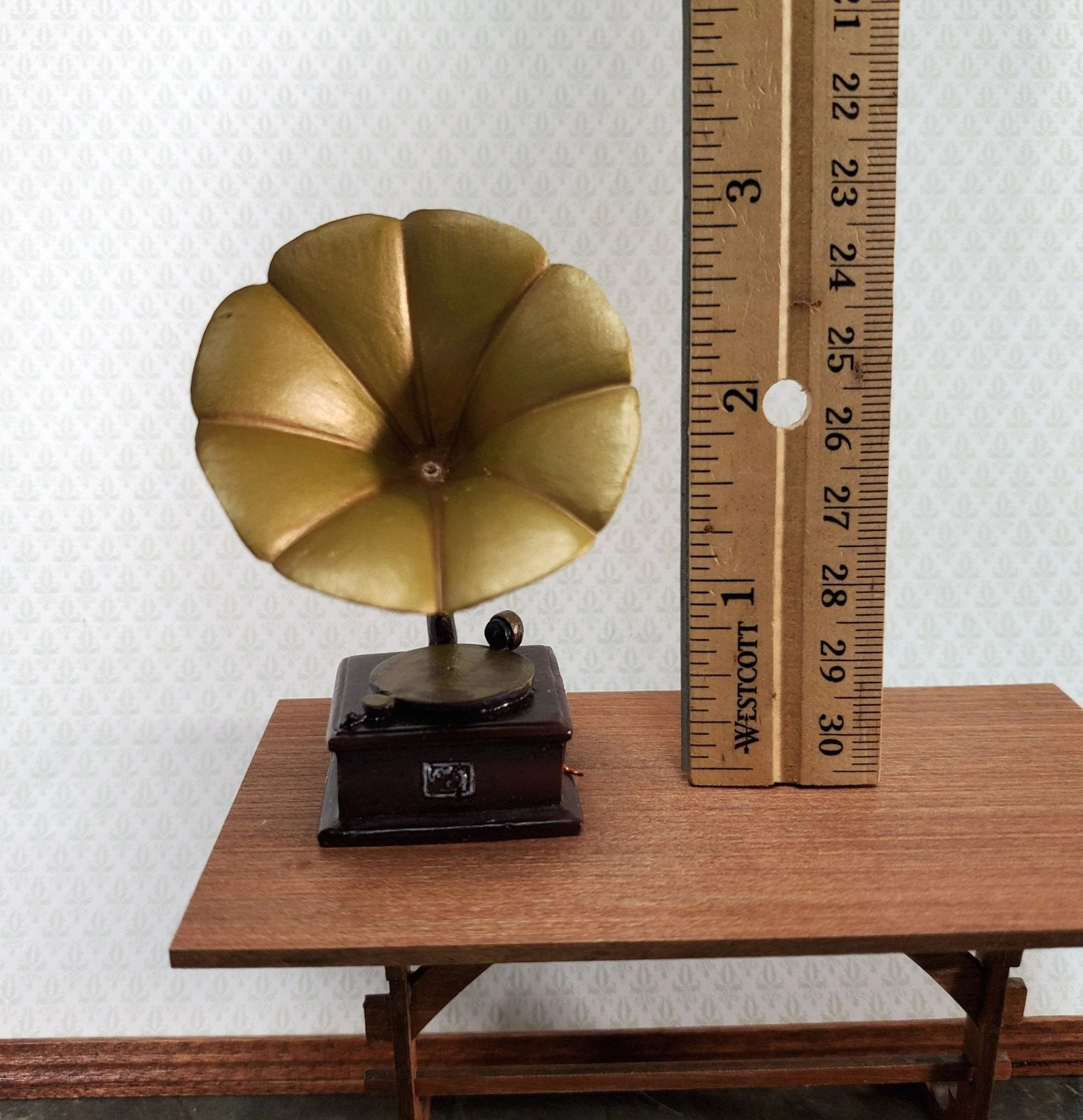Dollhouse Gramophone Phonograph Victrola Record Player 1:12 Scale Miniature - Image 4