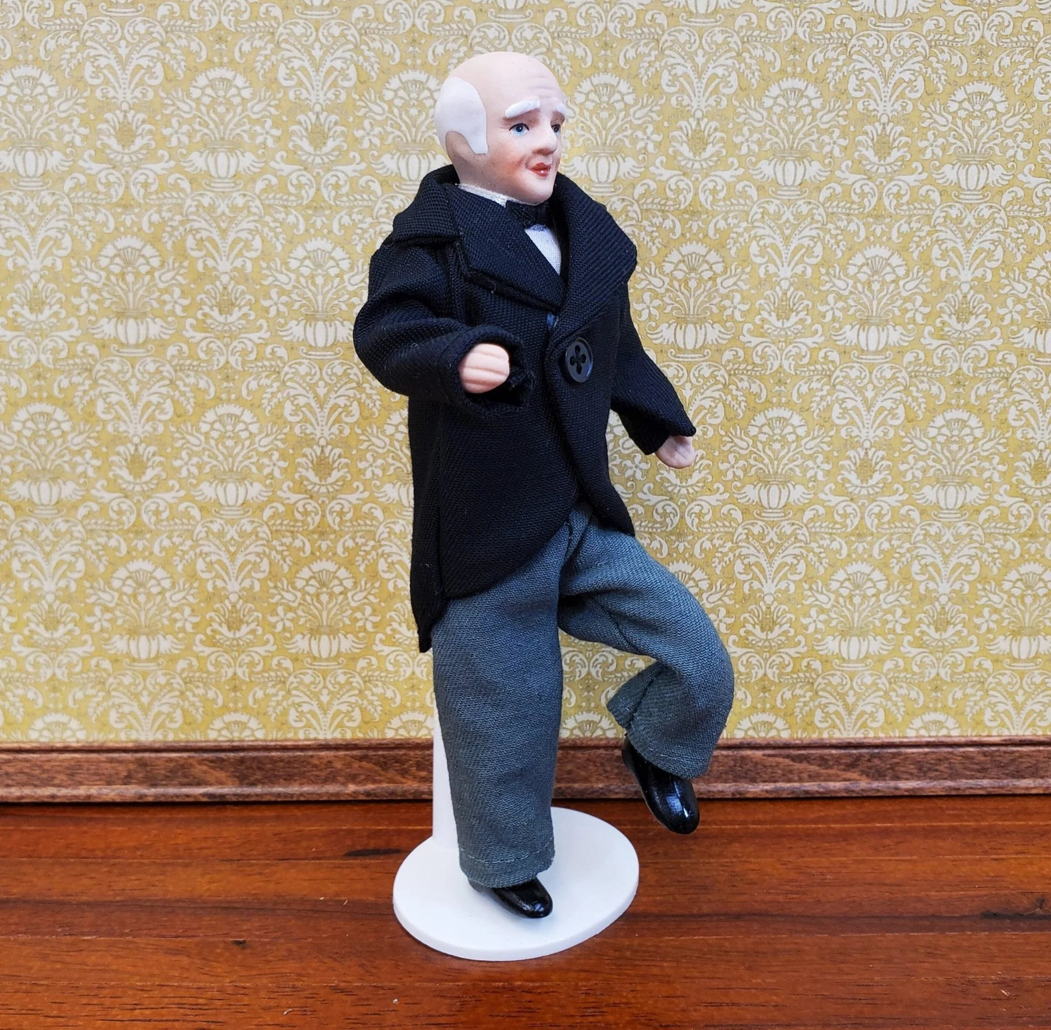 Dollhouse Grandfather or Butler Porcelain Male Man Poseable 1:12 Scale Miniature - Image 2