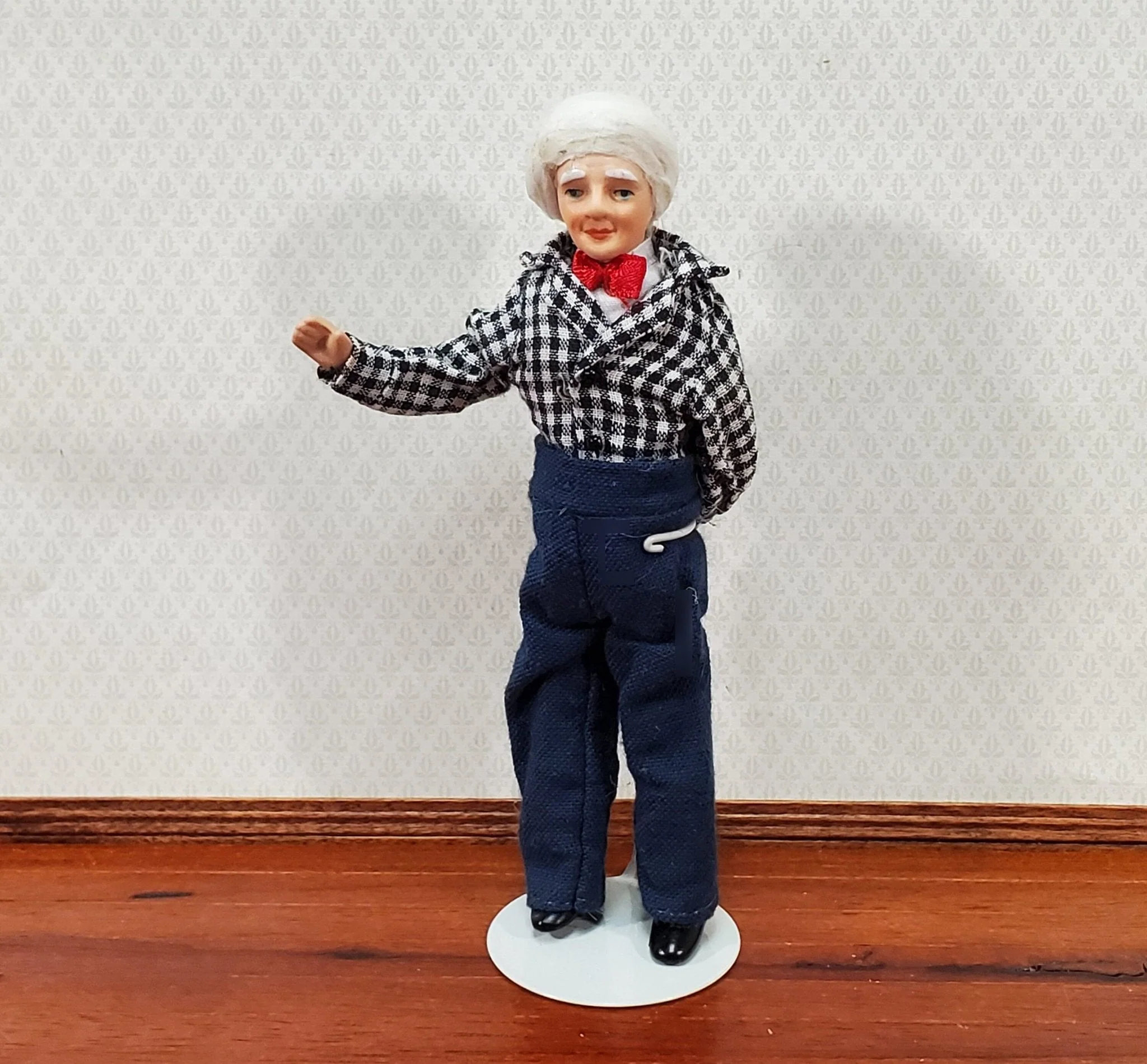 Dollhouse Grandpa Grandfather Porcelain Doll Poseable 1:12 Scale Miniature People - Image 3