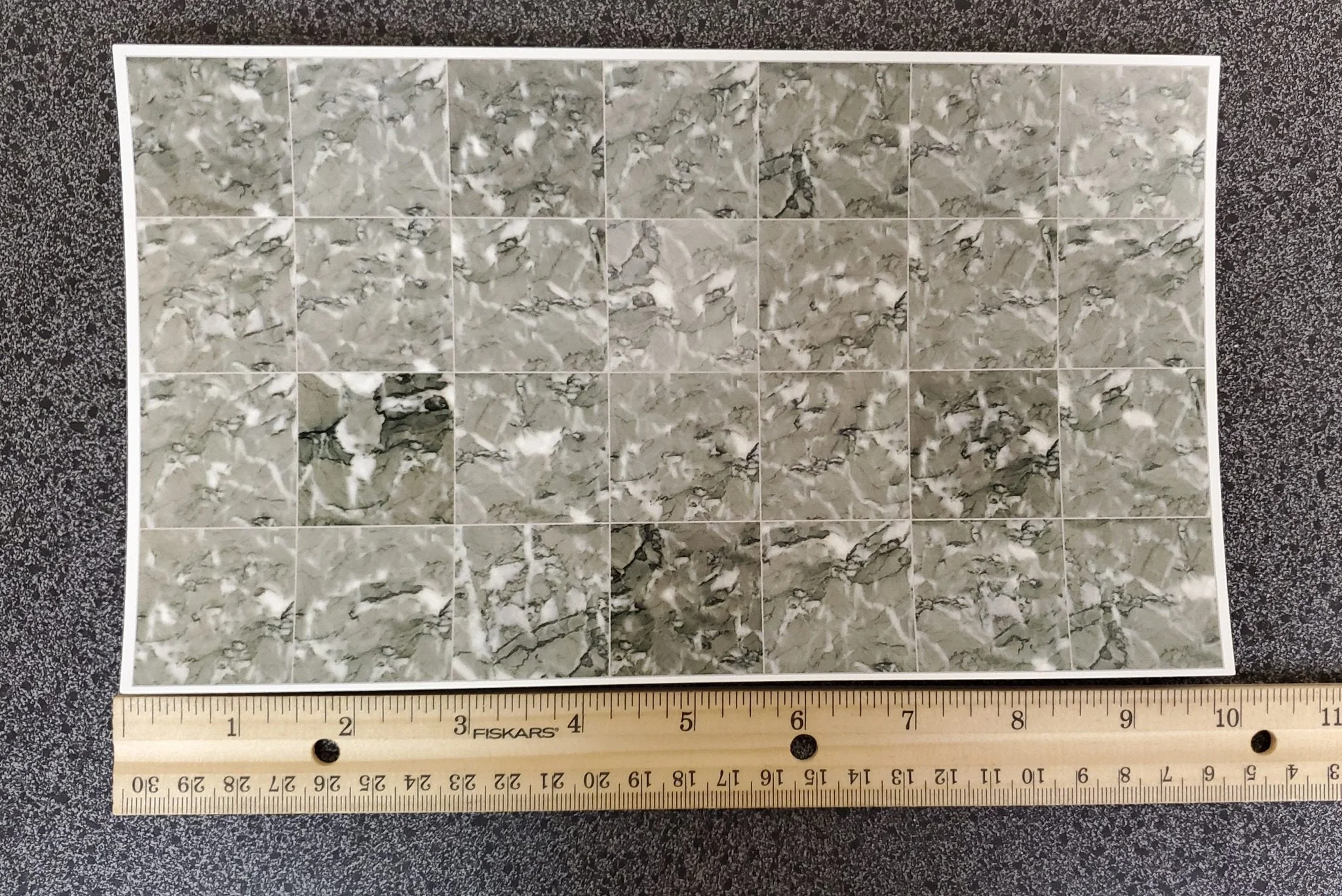 Dollhouse Gray Marble Tile Floor Card 1:12 Scale Miniature Flooring World Model - Image 4