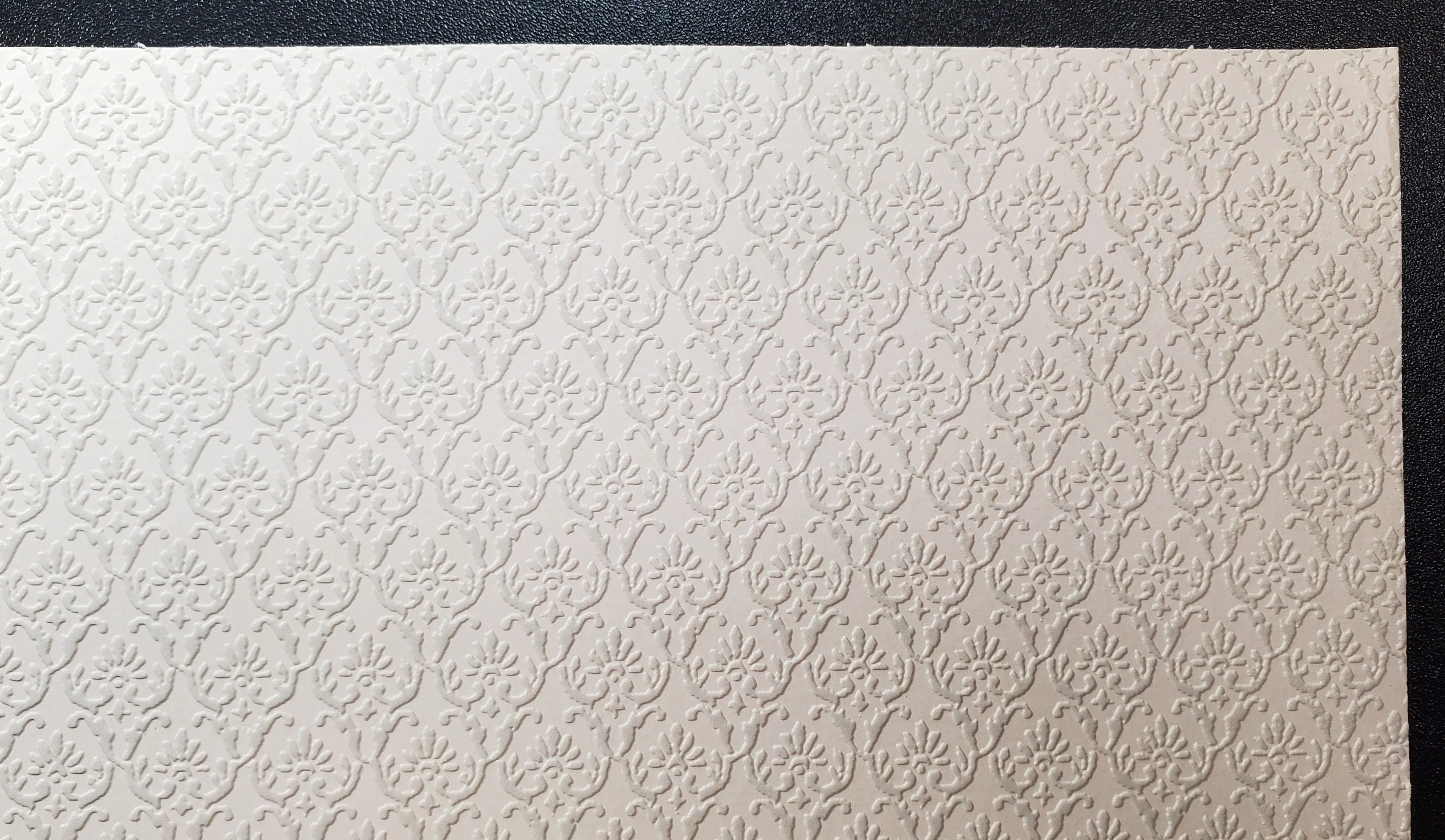Dollhouse Gray on White Embossed Wallpaper x3 Sheets Art Nouveau 1:12 Scale - Image 2