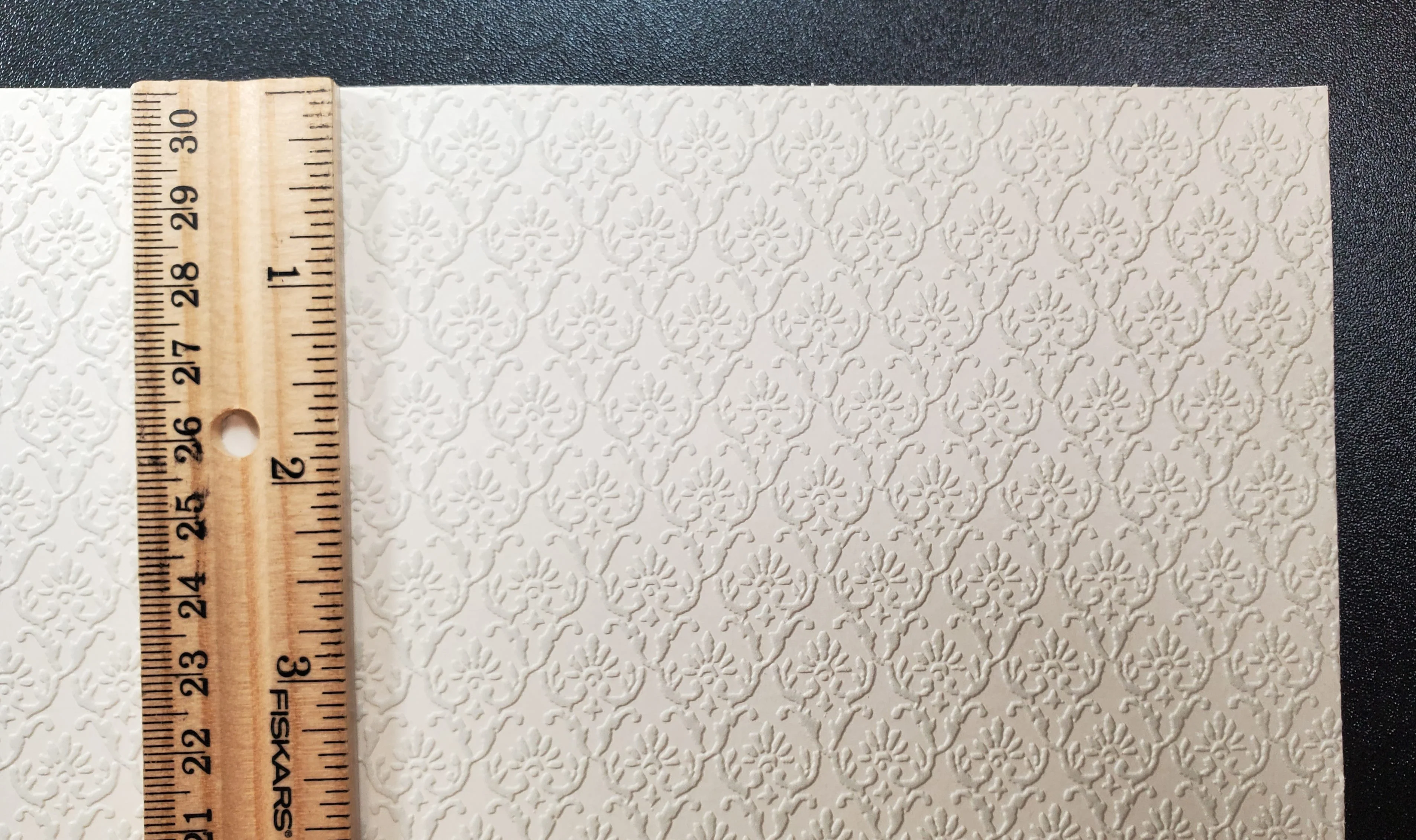 Dollhouse Gray on White Embossed Wallpaper x3 Sheets Art Nouveau 1:12 Scale - Image 3