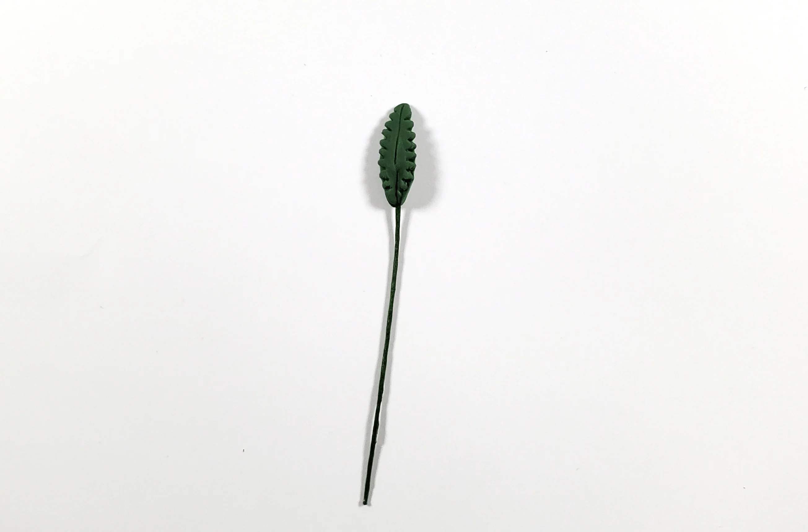 Dollhouse Green Leaves Long Stem Set of 10 Long Serrated 1:12 Scale Miniature - Image 2