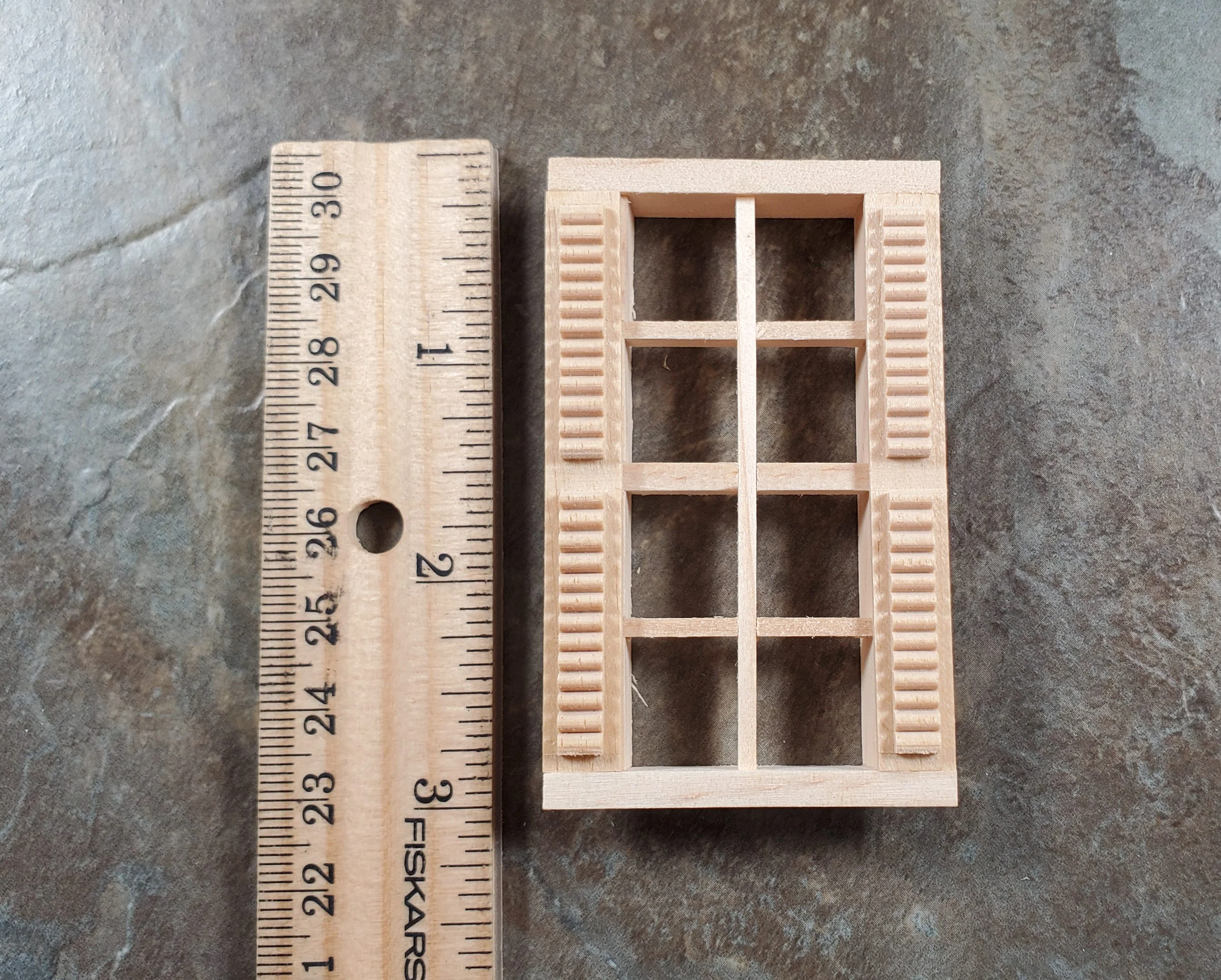 Dollhouse HALF SCALE 1:24 8 Light Window with Shutters HWH5003 - Image 3