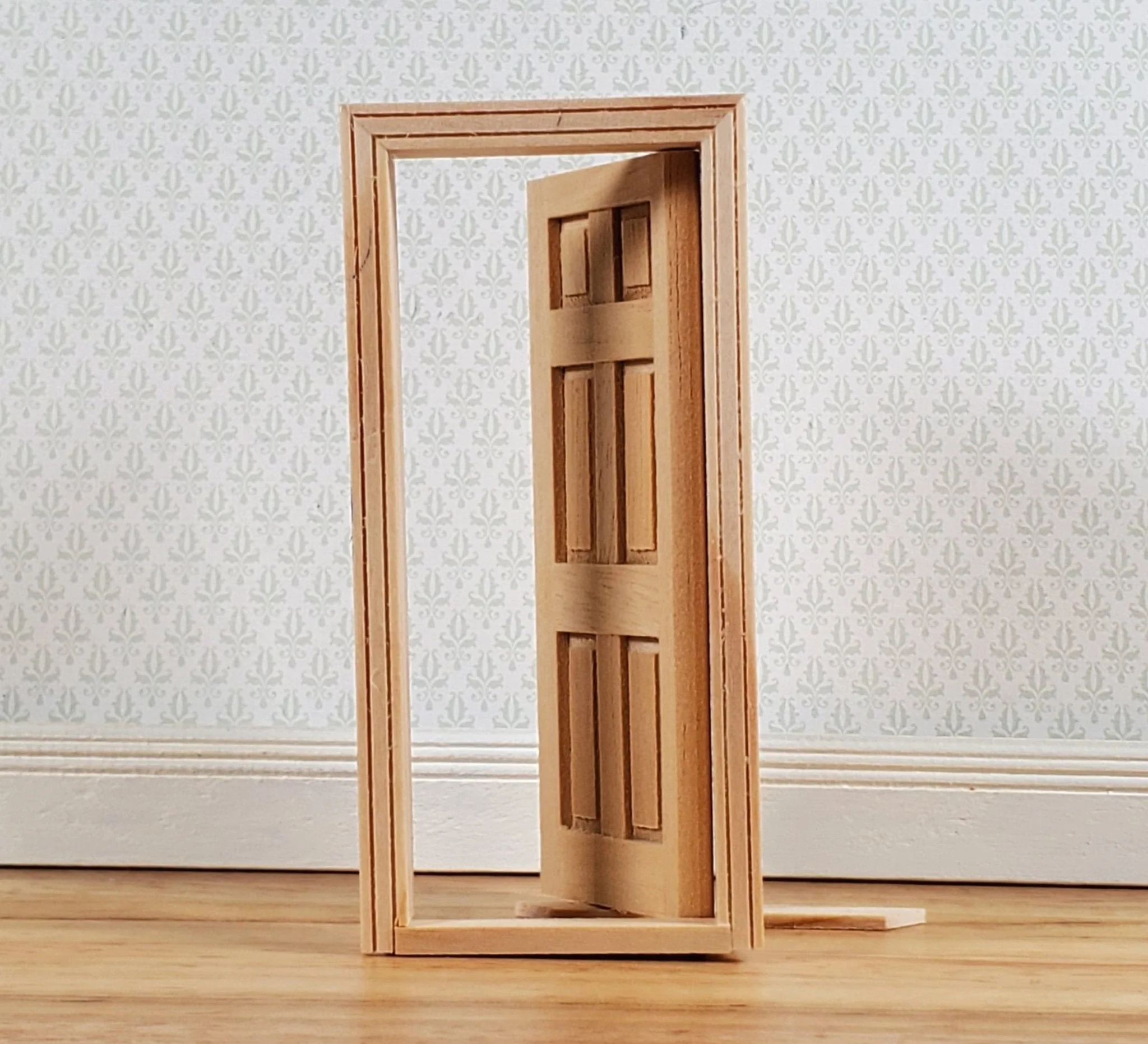 Dollhouse HALF SCALE 1:24 Door 6 Panel Wood with Trim HWH6007 Houseworks - Image 5
